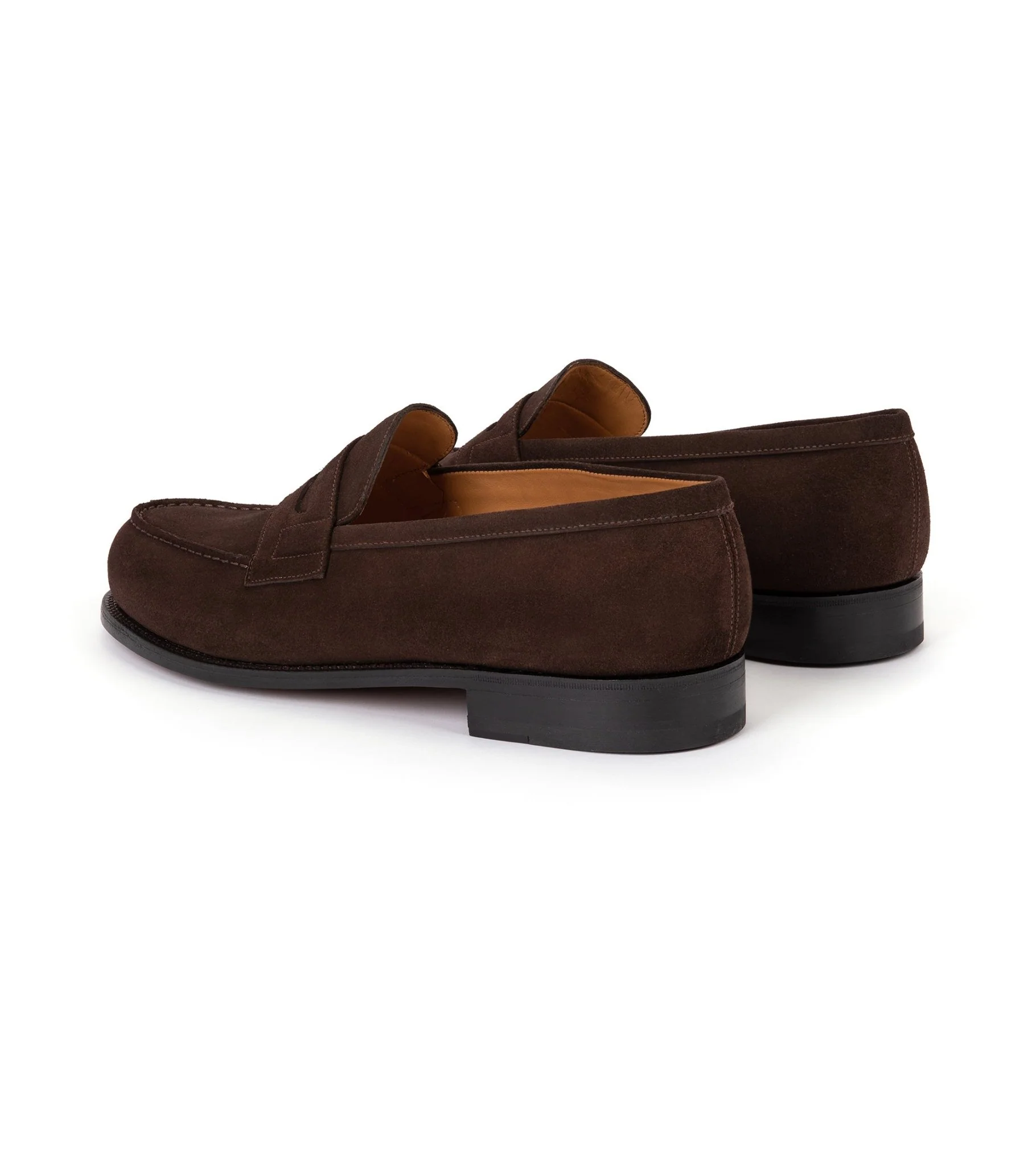 J.M. Weston Calfskin Suede 180 Loafer: Brown - Image 4