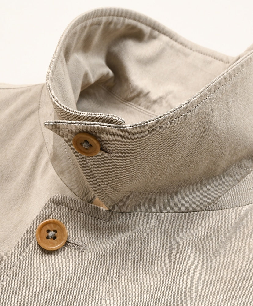 Kaptain Sunshine Cotton Gabardine Walker Coat: Taupe - Image 8