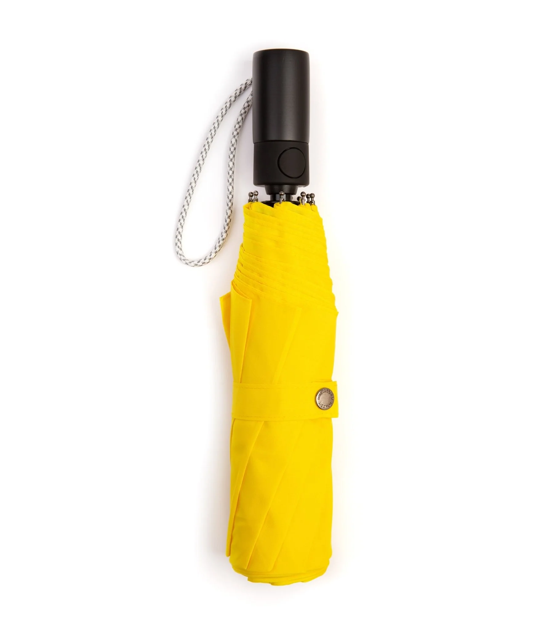London Undercover Auto Push Button Compact Umbrella: Yellow - Image 2