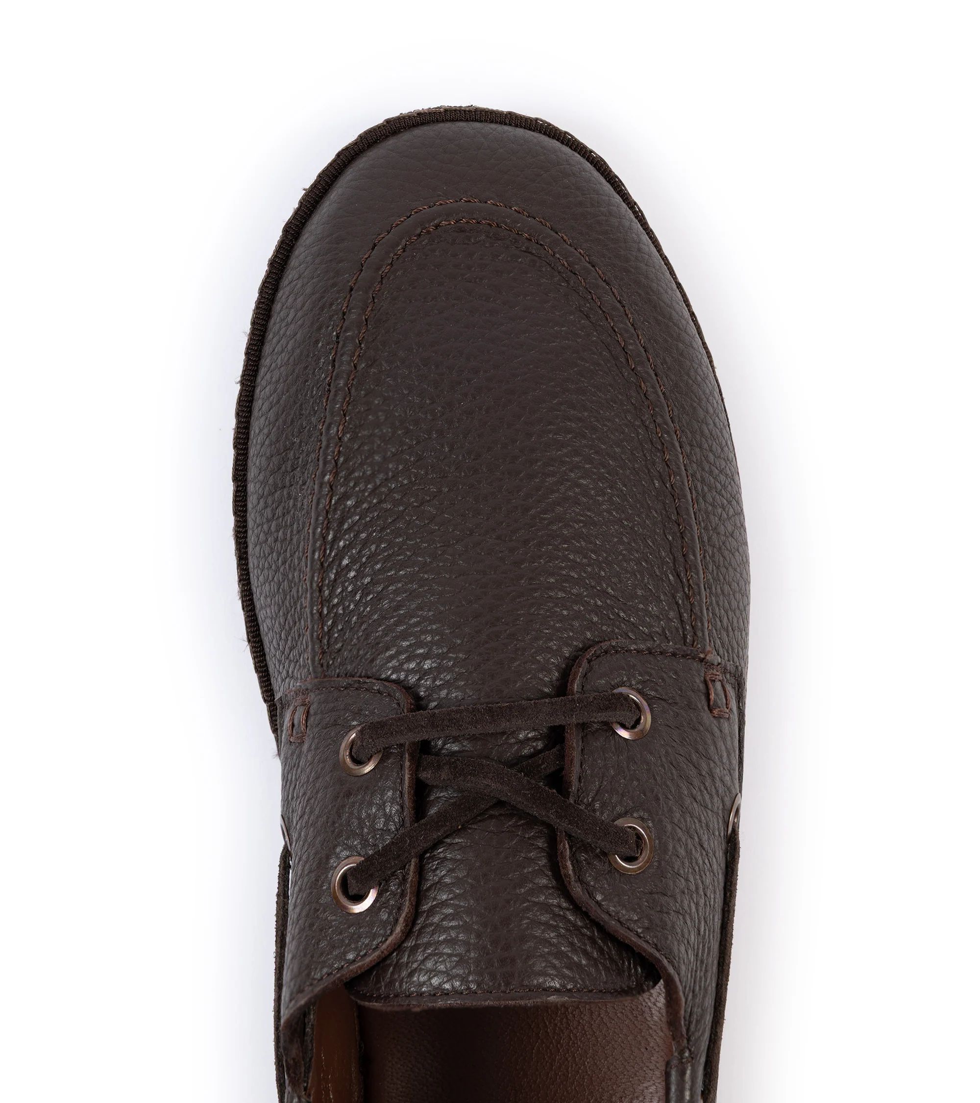 Miez La Barca Hand Stitched Deerskin Moccasin: Brown - Image 4