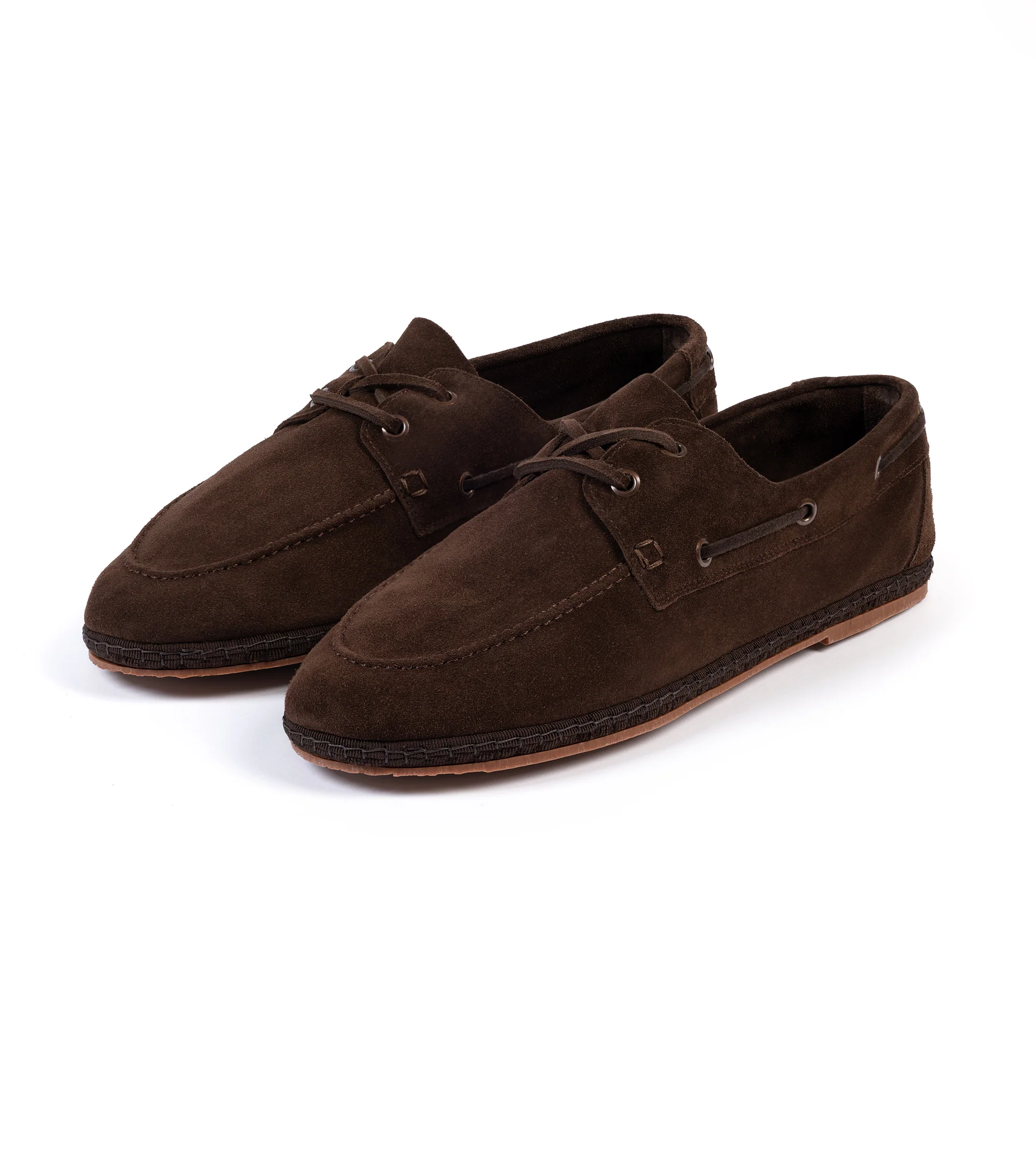 Miez La Barca Hand Stitched Soft Suede Moccasin: Brown - Image 3