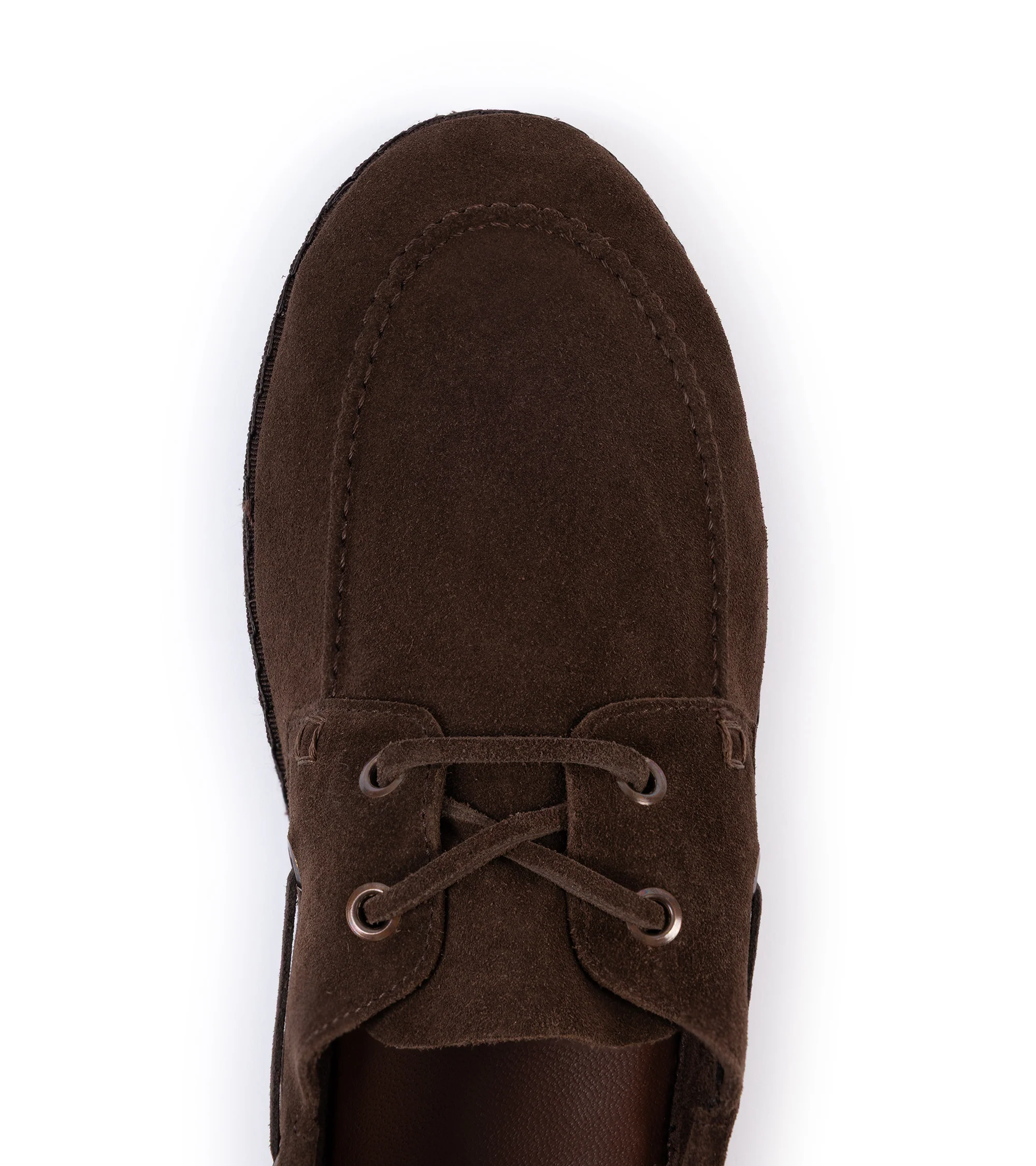 Miez La Barca Hand Stitched Soft Suede Moccasin: Brown - Image 4
