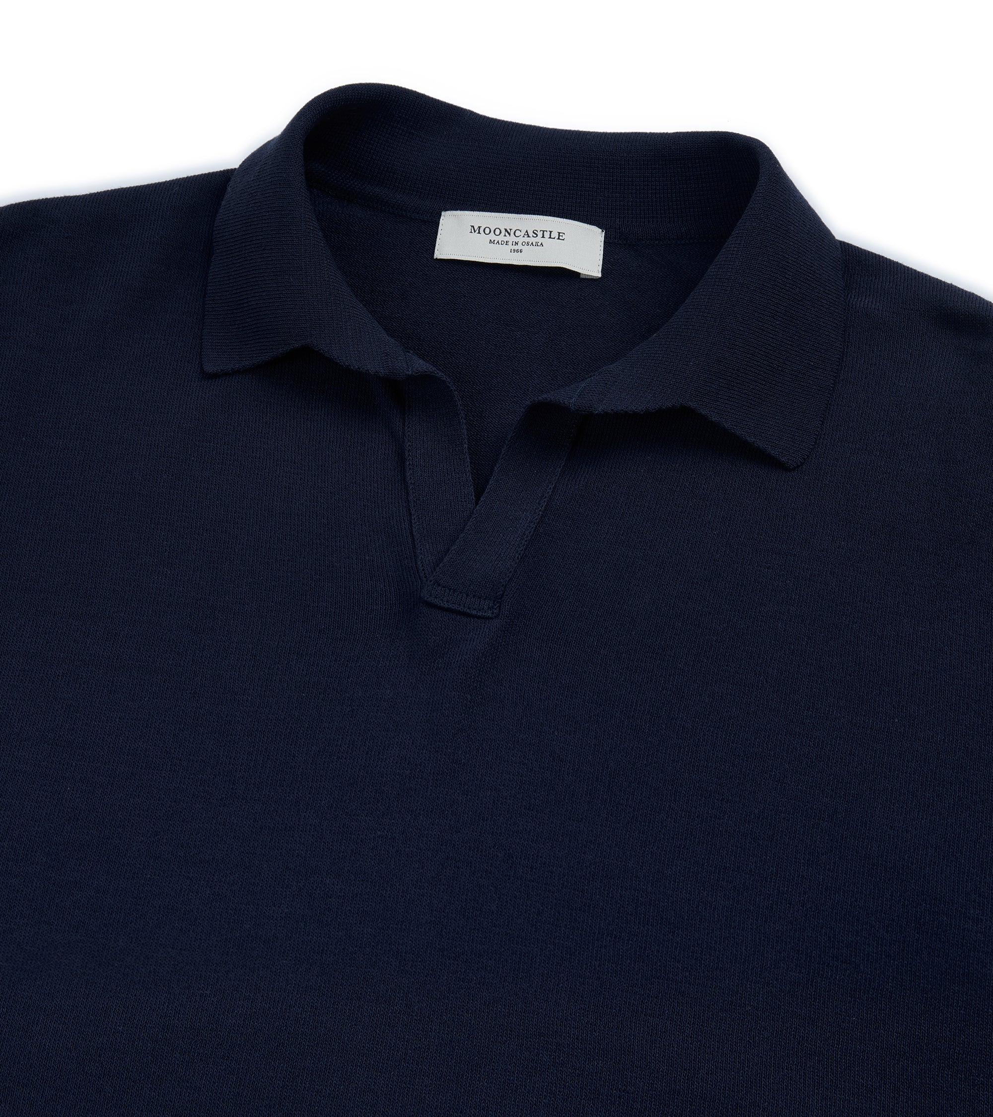 Mooncastle Ice Cotton Knit Skipper Shirt: Navy - Image 3