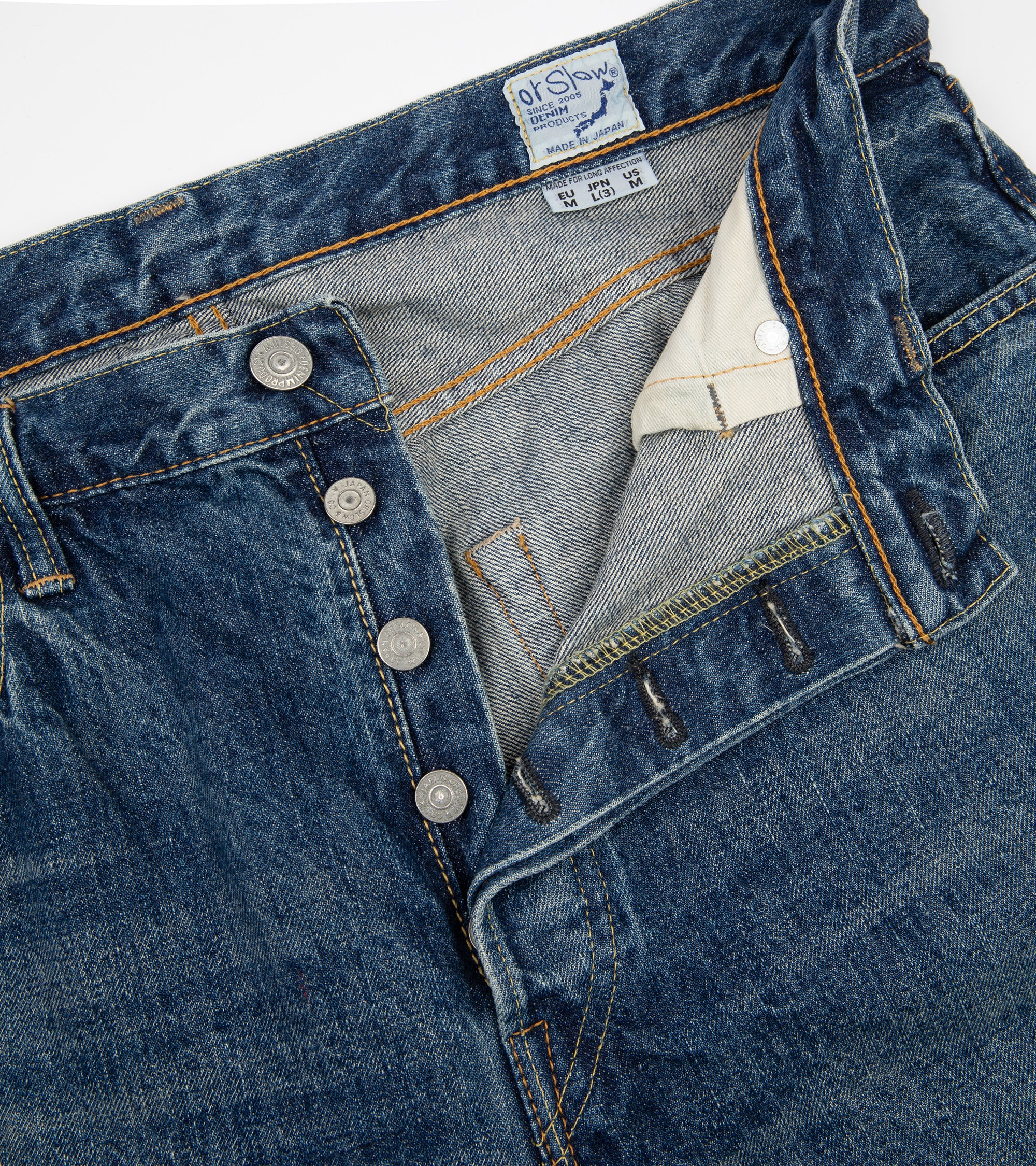OrSlow 105 Standard Fit Selvedge Denim: 2 Year Wash - Image 4