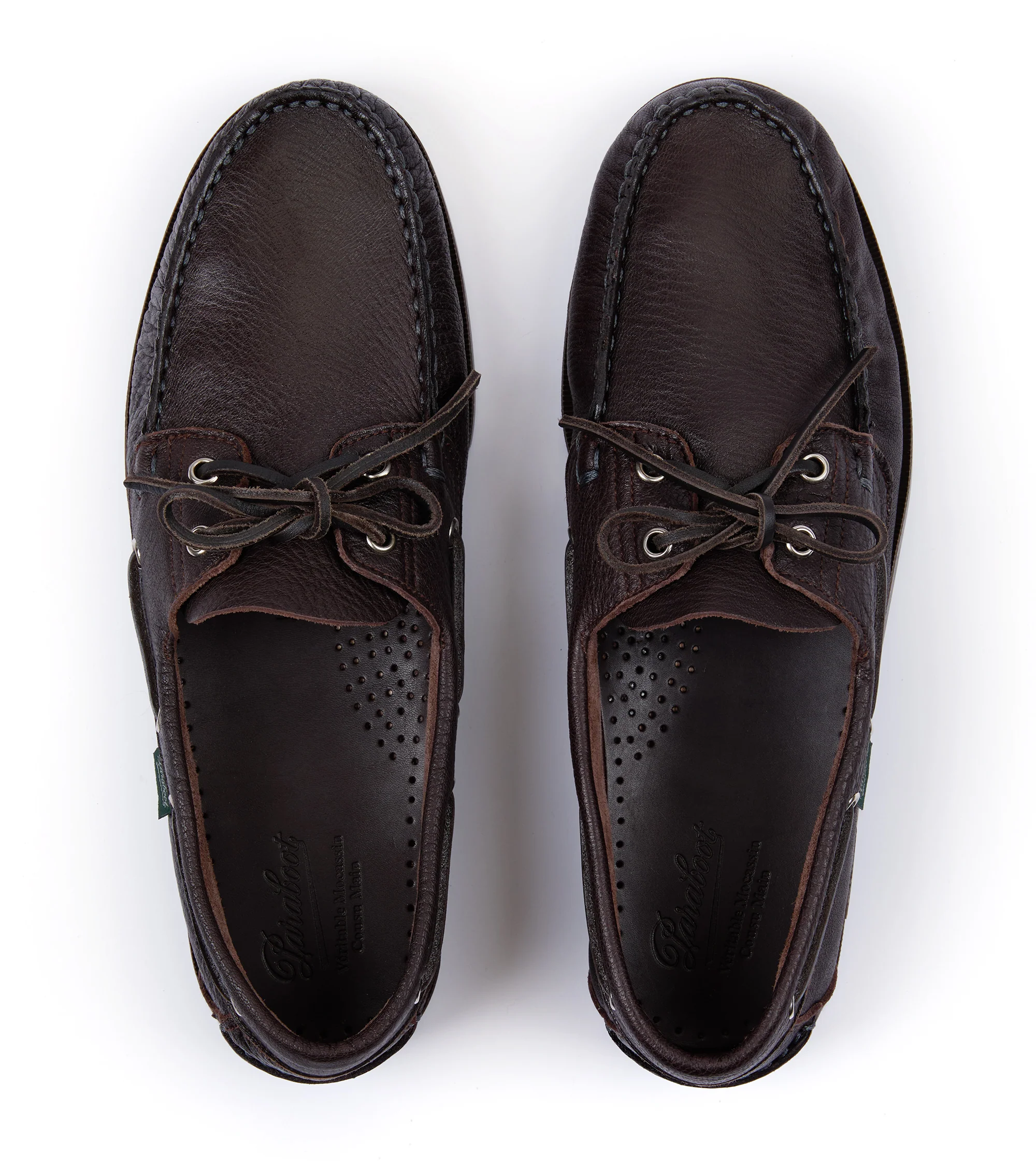Paraboot Barth Deerskin Boat Shoe: Brown - Image 5