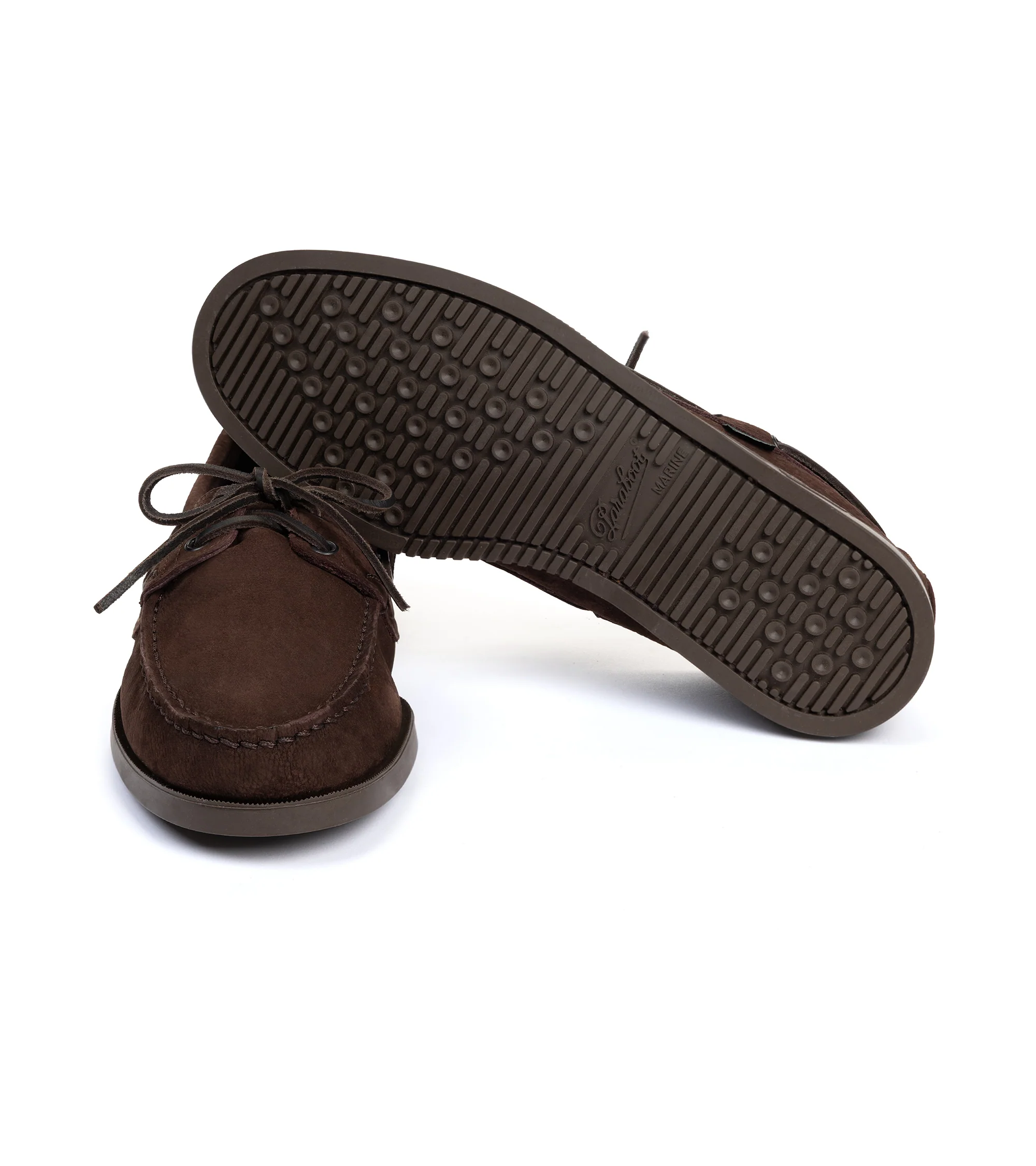 Paraboot Barth Nubuck Boat Shoe: Chocolate - Image 4