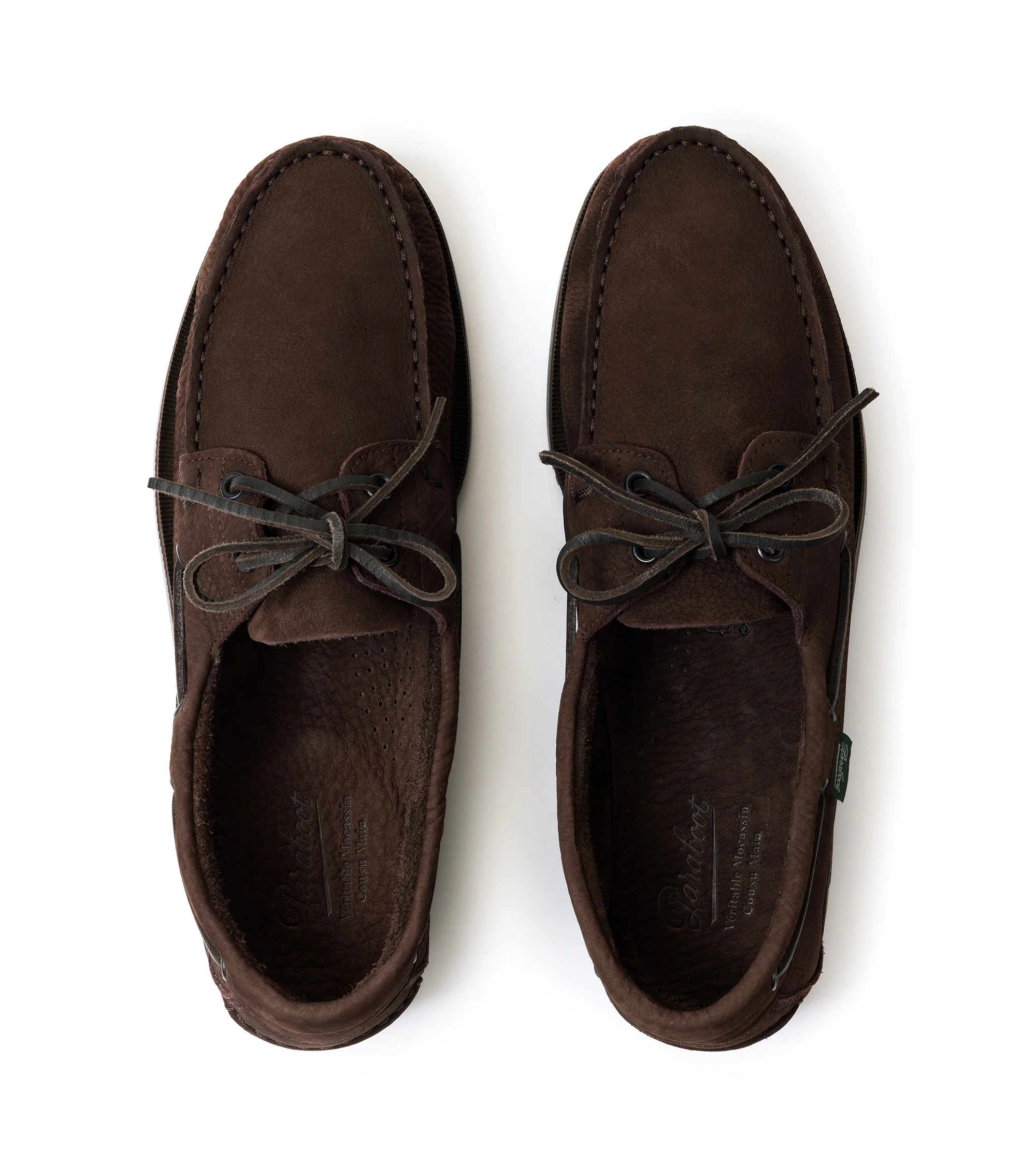 Paraboot Barth Nubuck Boat Shoe: Chocolate - Image 5