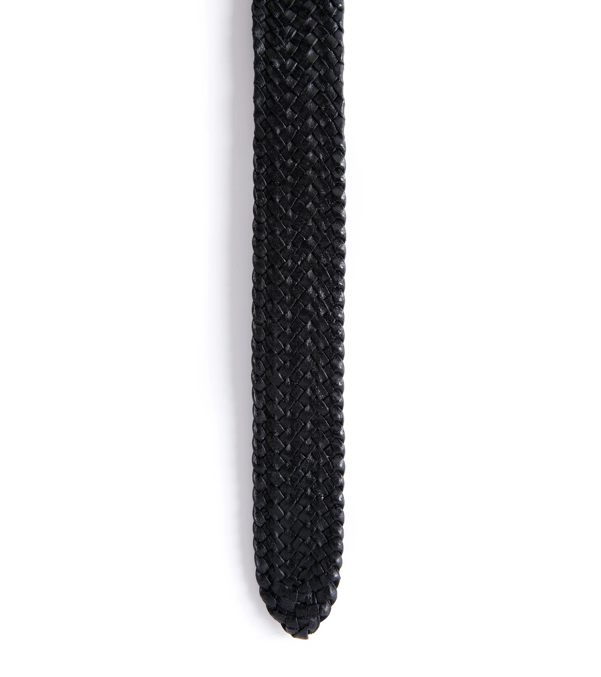 R.M. Williams Kangaroo Leather Plaited 'O' Ring Belt: Black - Image 3