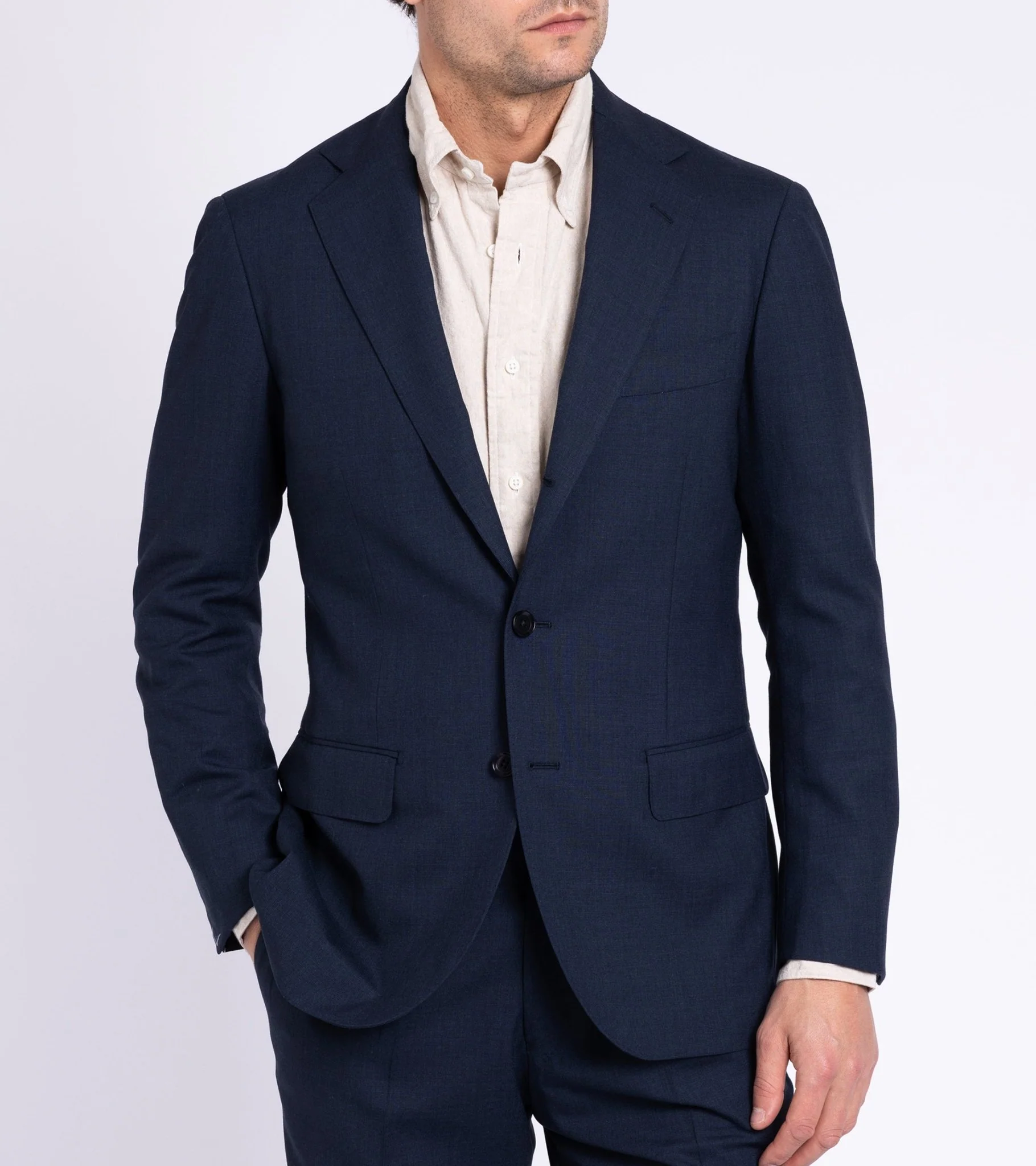 Ring Jacket Calm Twist Wool Suit: Slate Blue - Image 8