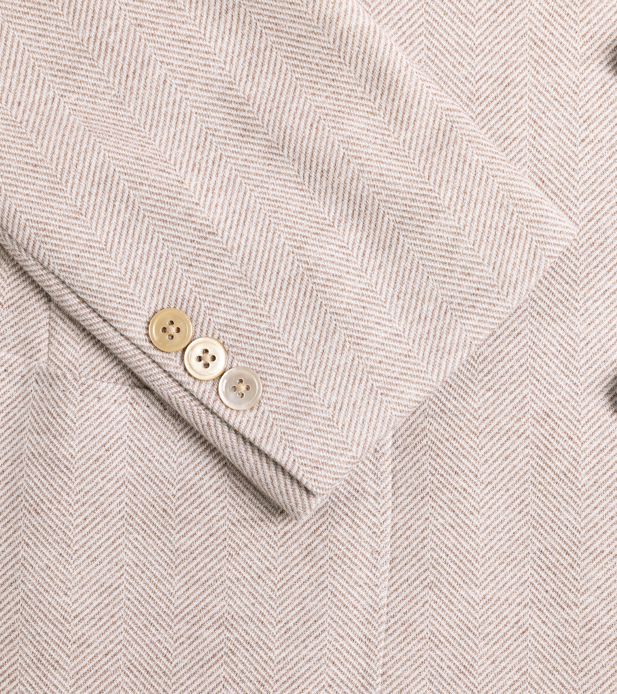 Ring Jacket Cotton Herringbone Stand Collar Jacket: Beige - Image 4