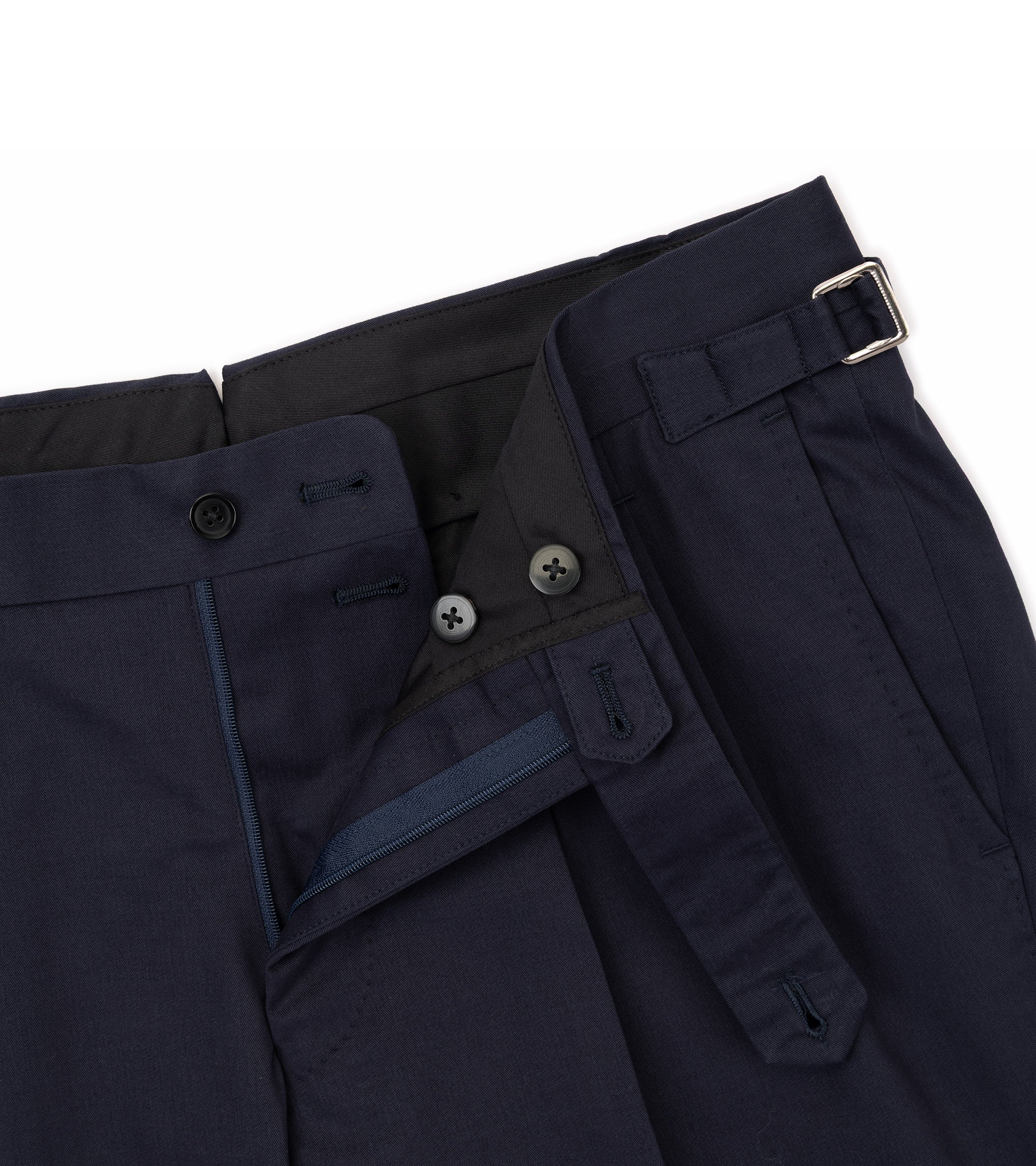 Ring Jacket Meister Cotton Cashmere Twill Suit: Navy - Image 8