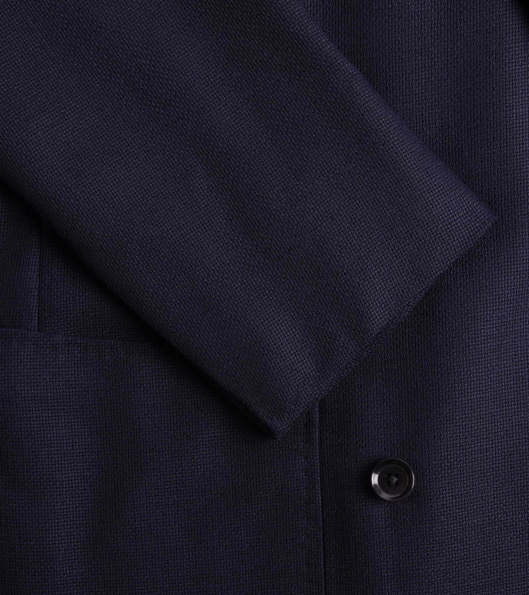 Ring Jacket Wool Mesh Balloon Double Breasted Jacket: Navy - Image 4