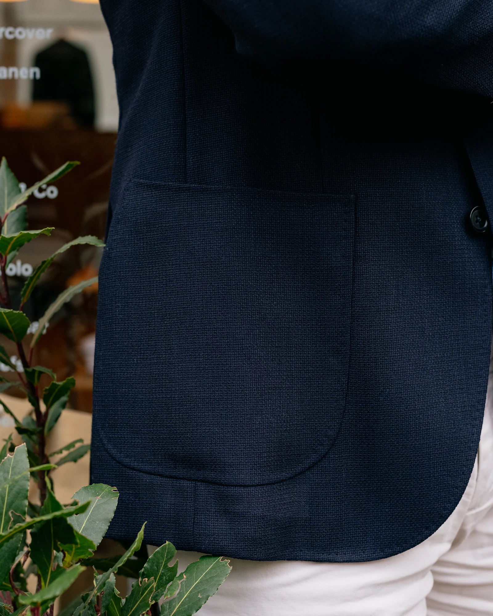 Ring Jacket Wool Mesh Balloon Jacket: Navy - Image 9