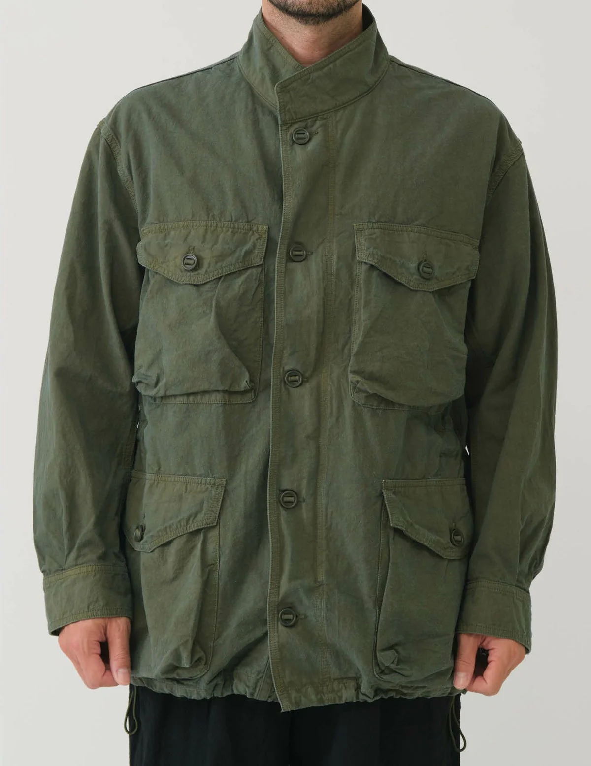 Sage de Cret High Density Cotton Hemp M-65 Jacket: Olive - Image 5