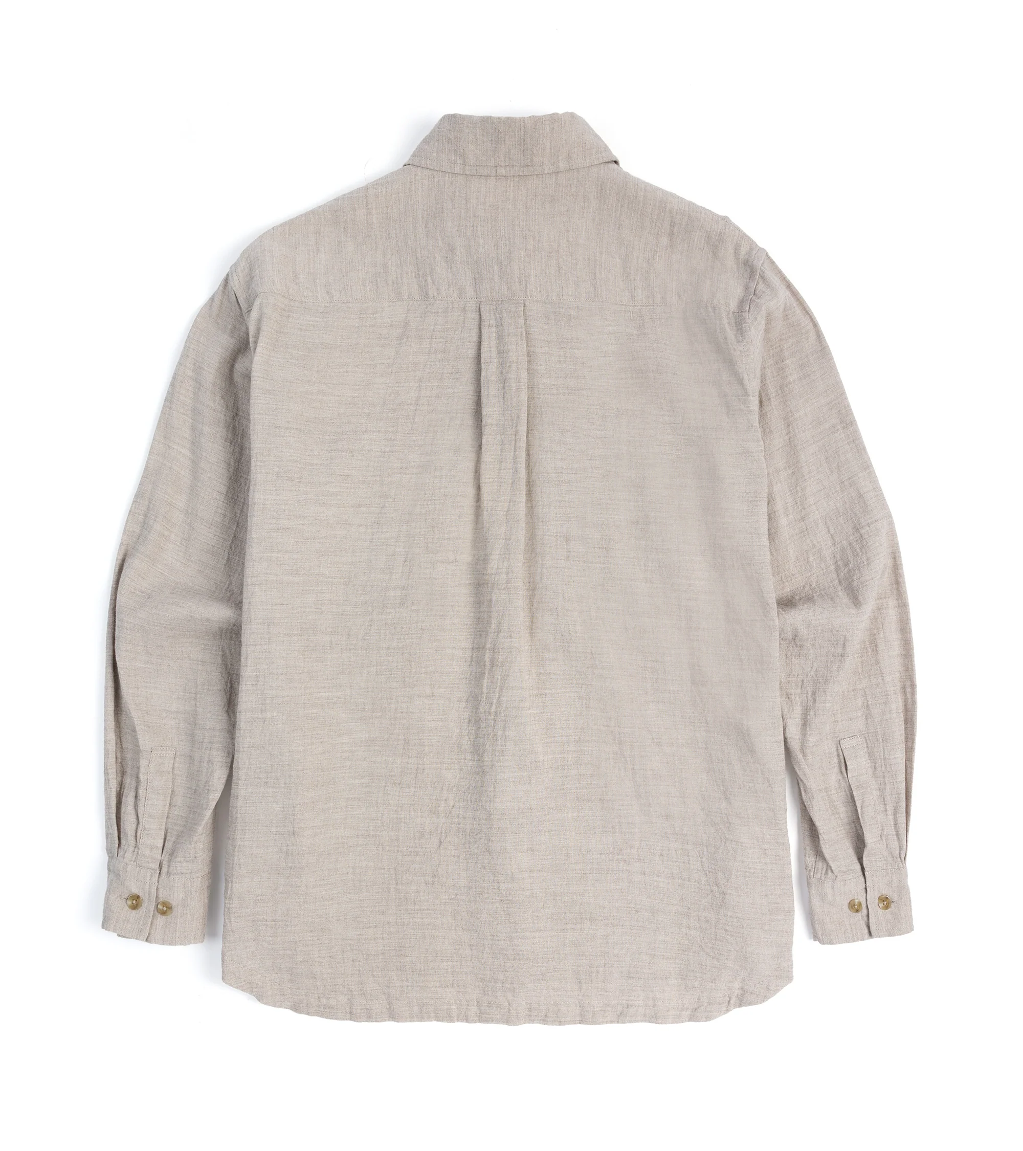 Sage de Cret Linen Cotton Washed Lawn Cloth Work Shirt Jacket: Ecru - Image 4