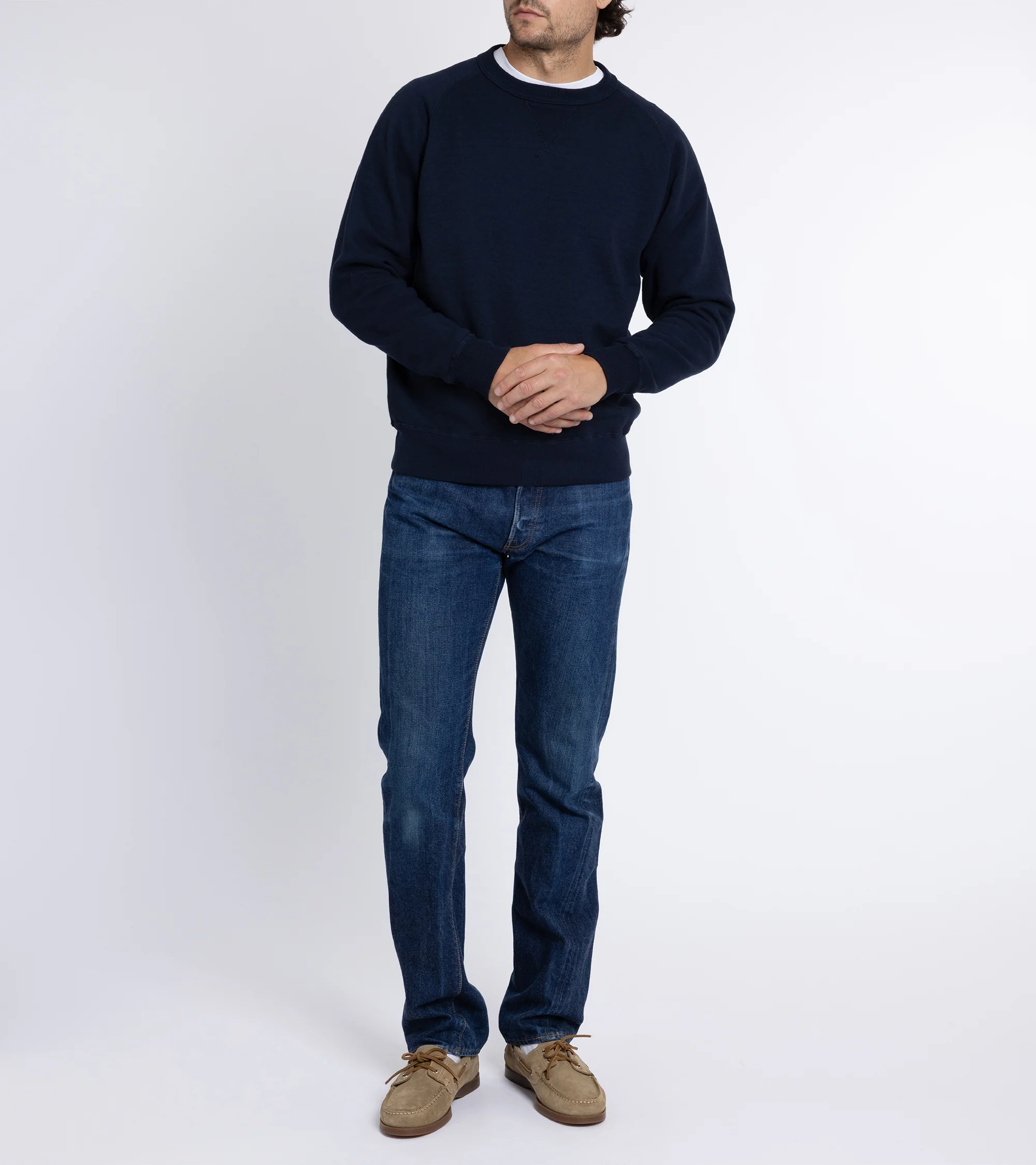 Sunray Sportswear Puamana Raglan Cotton Sweatshirt: Dark Navy - Image 6