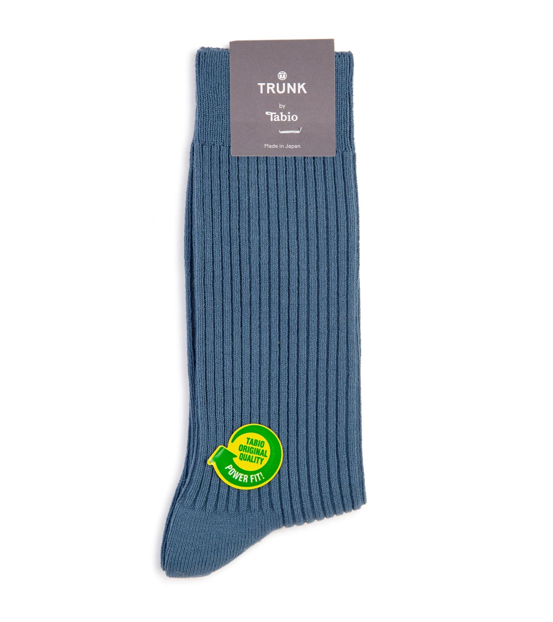 Tabio Power Fit Crew Socks: Blue - Image 3