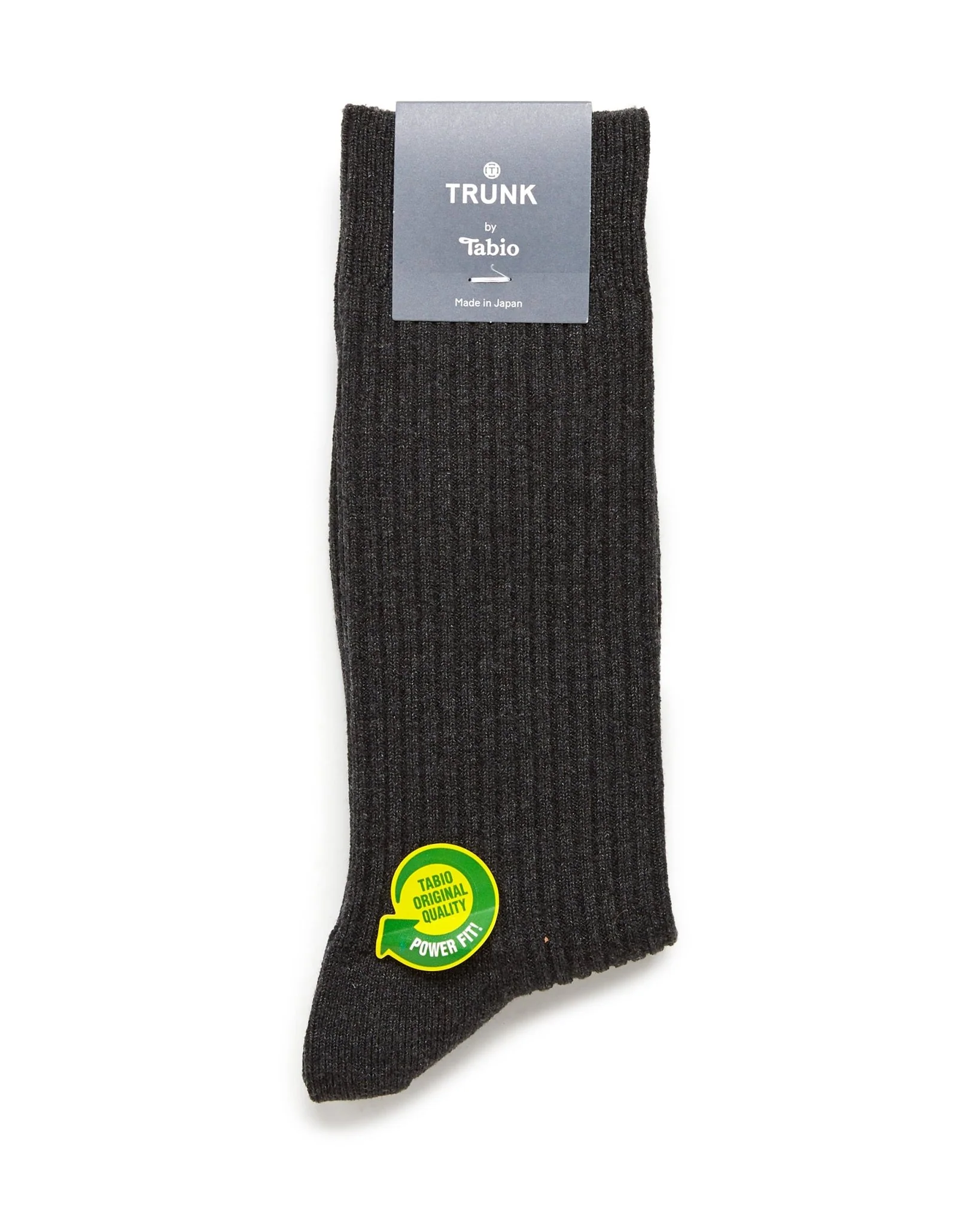 Tabio Power Fit Crew Socks: Heather Charcoal - Image 3