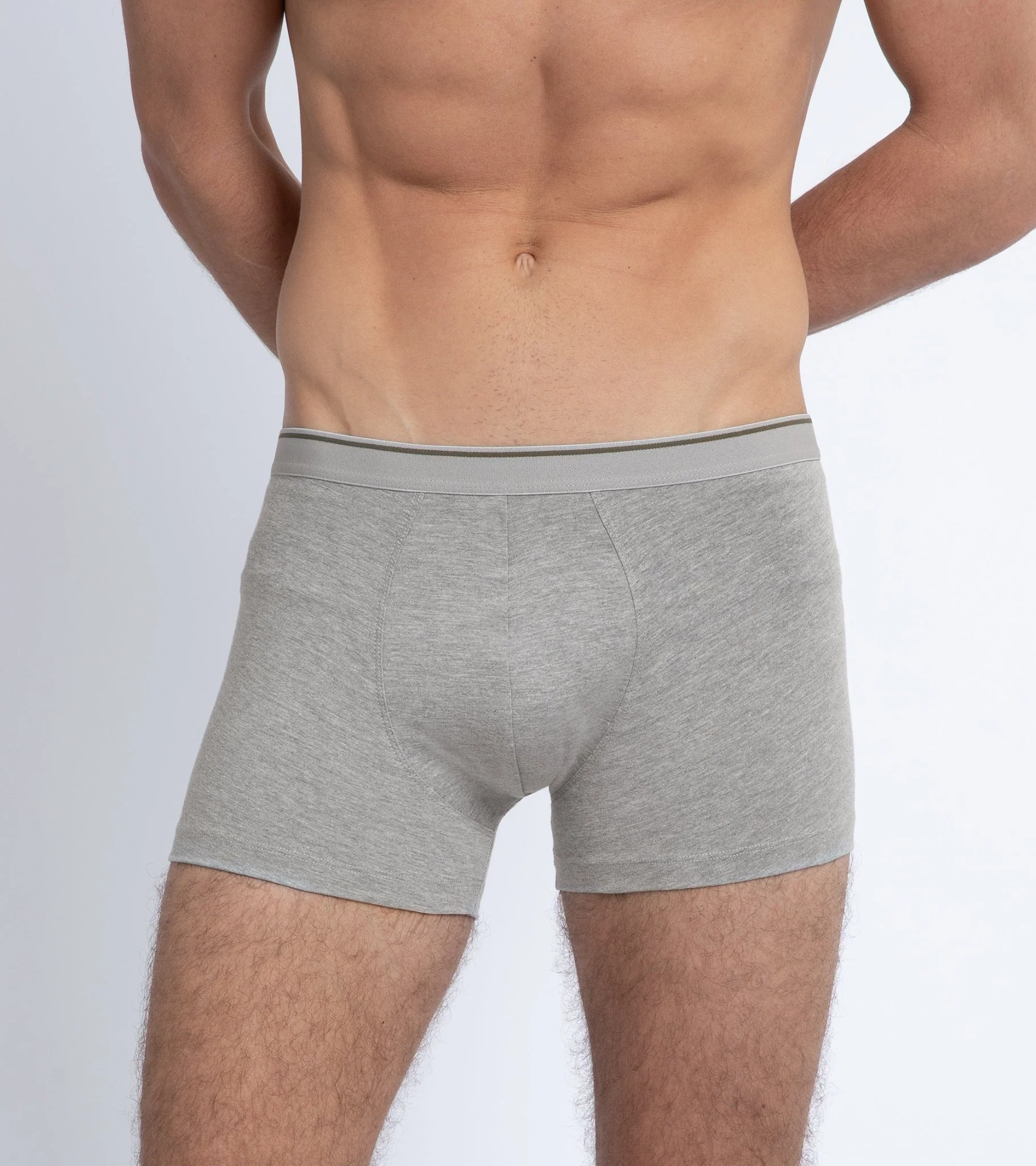 Trunk 2 Pack Organic Cotton Boxer Briefs: Grey Marl - Image 3