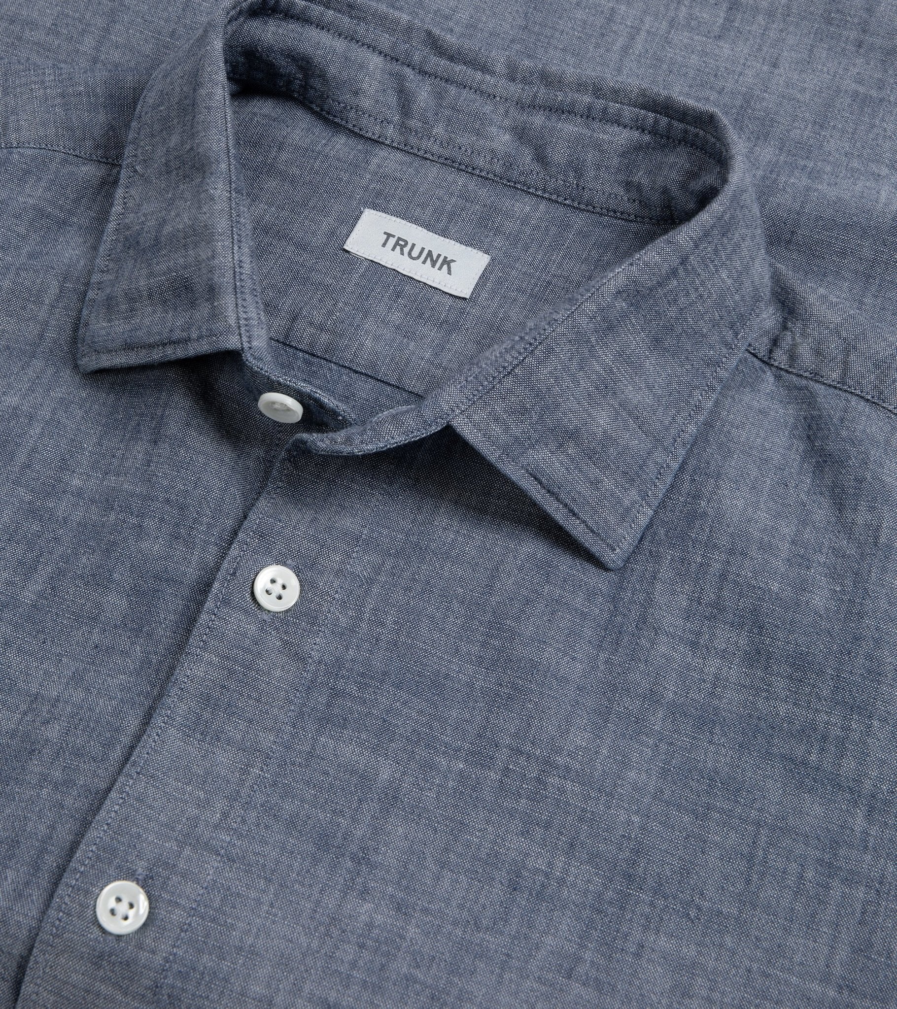 Trunk Austin Japanese Chambray Shirt: Dark Blue - Image 3