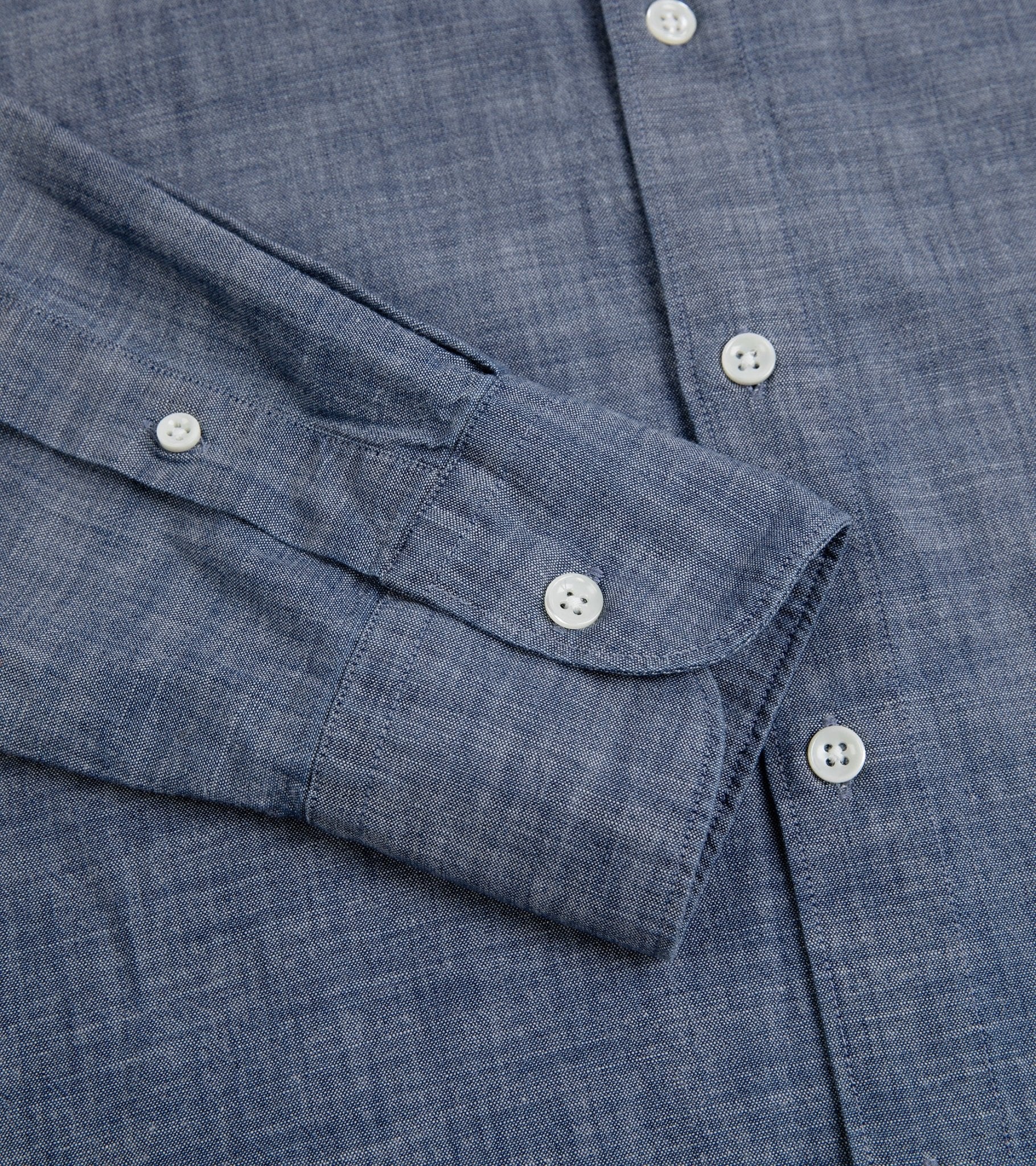 Trunk Austin Japanese Chambray Shirt: Dark Blue - Image 4