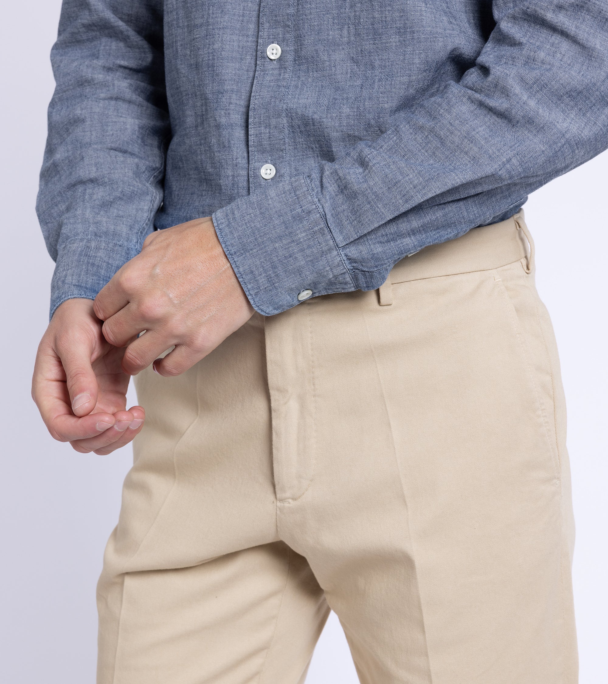 Trunk Austin Japanese Chambray Shirt: Dark Blue - Image 5