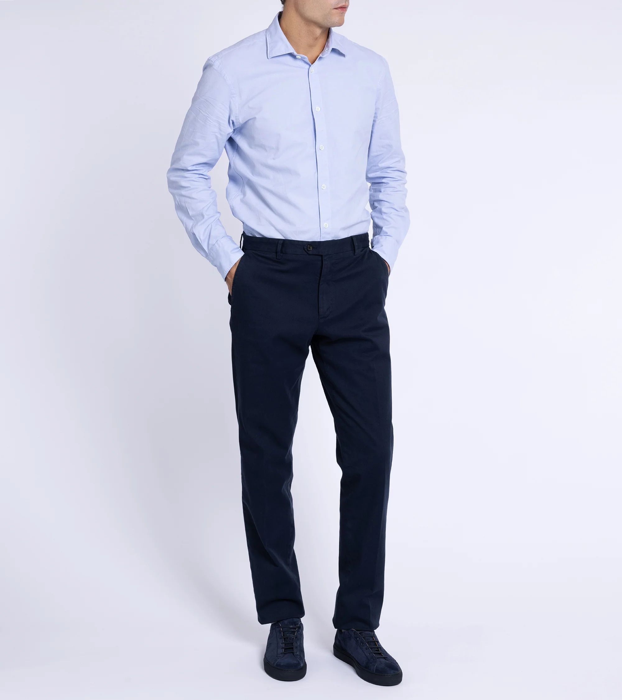 Trunk Austin Cotton Oxford Shirt: Light Blue - Image 7