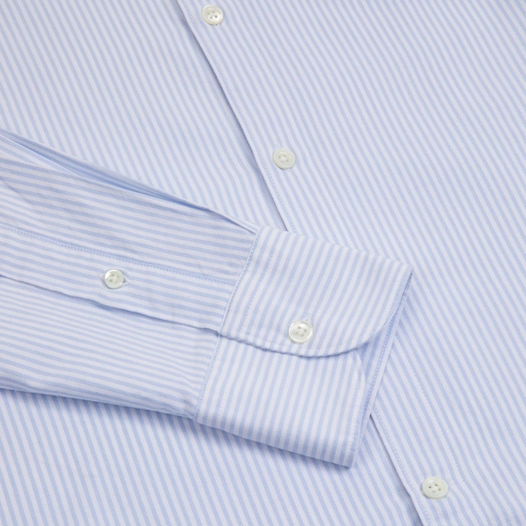 Trunk Austin Cotton Stripe Oxford Shirt: Light Blue - Image 5