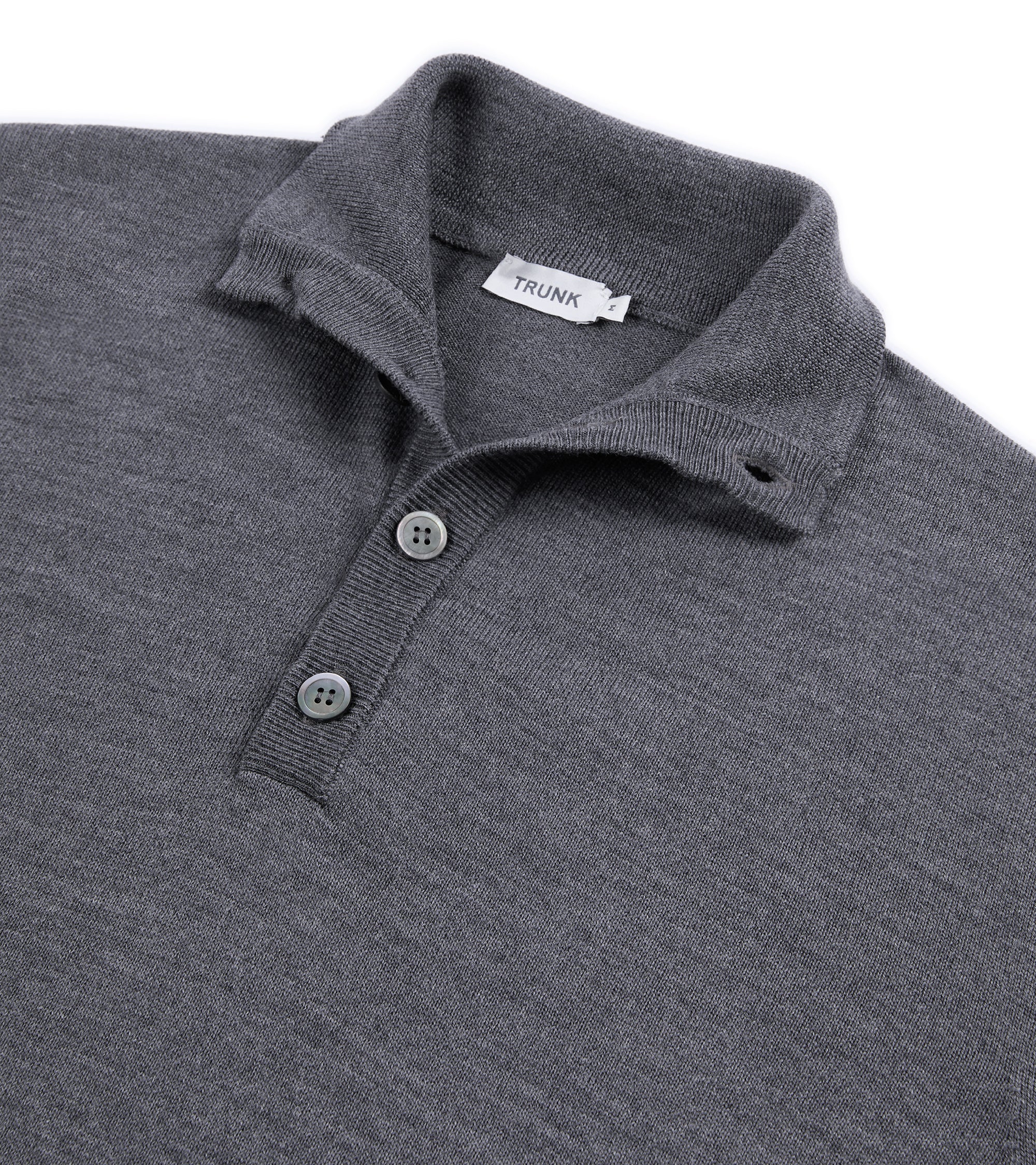 Trunk Bennet Merino Button Neck Sweater: Grey - Image 3