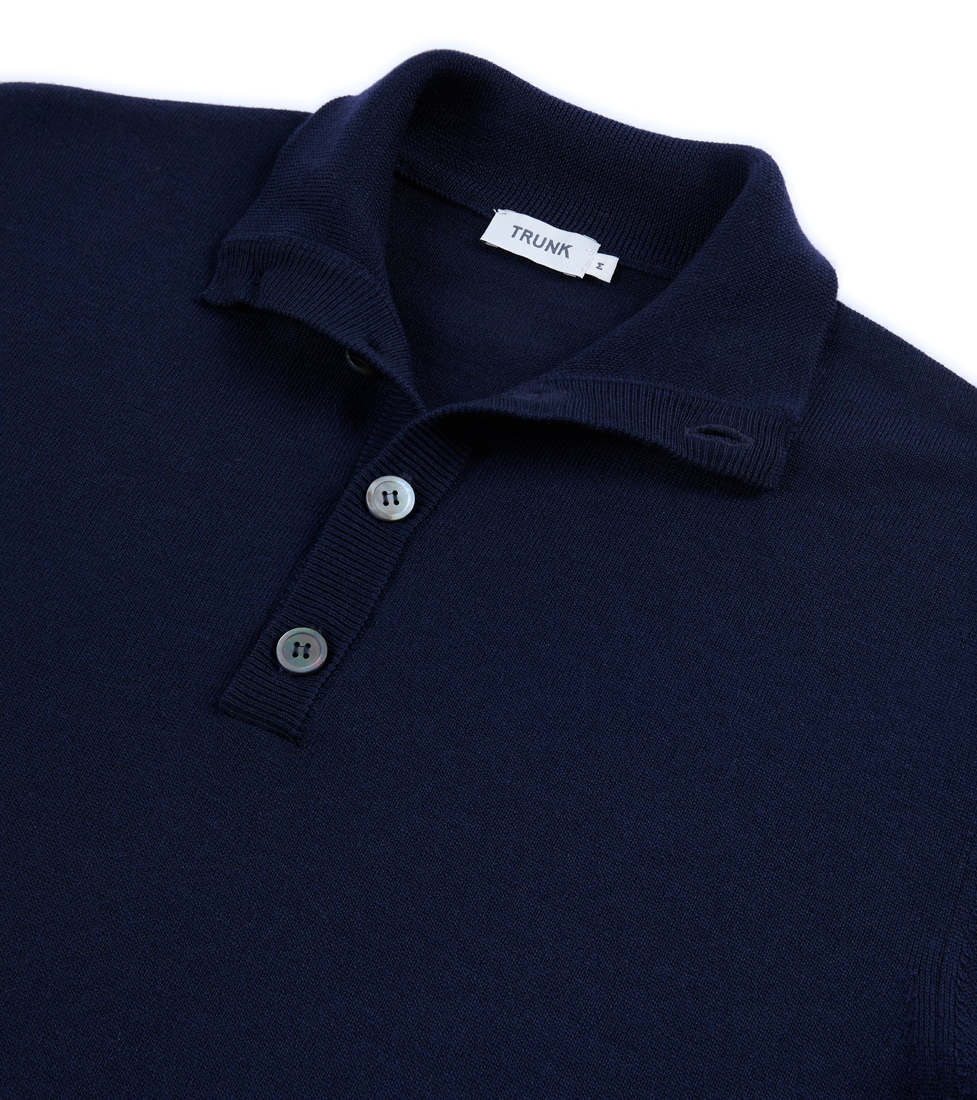 Trunk Bennet Merino Button Neck Sweater: Navy - Image 3