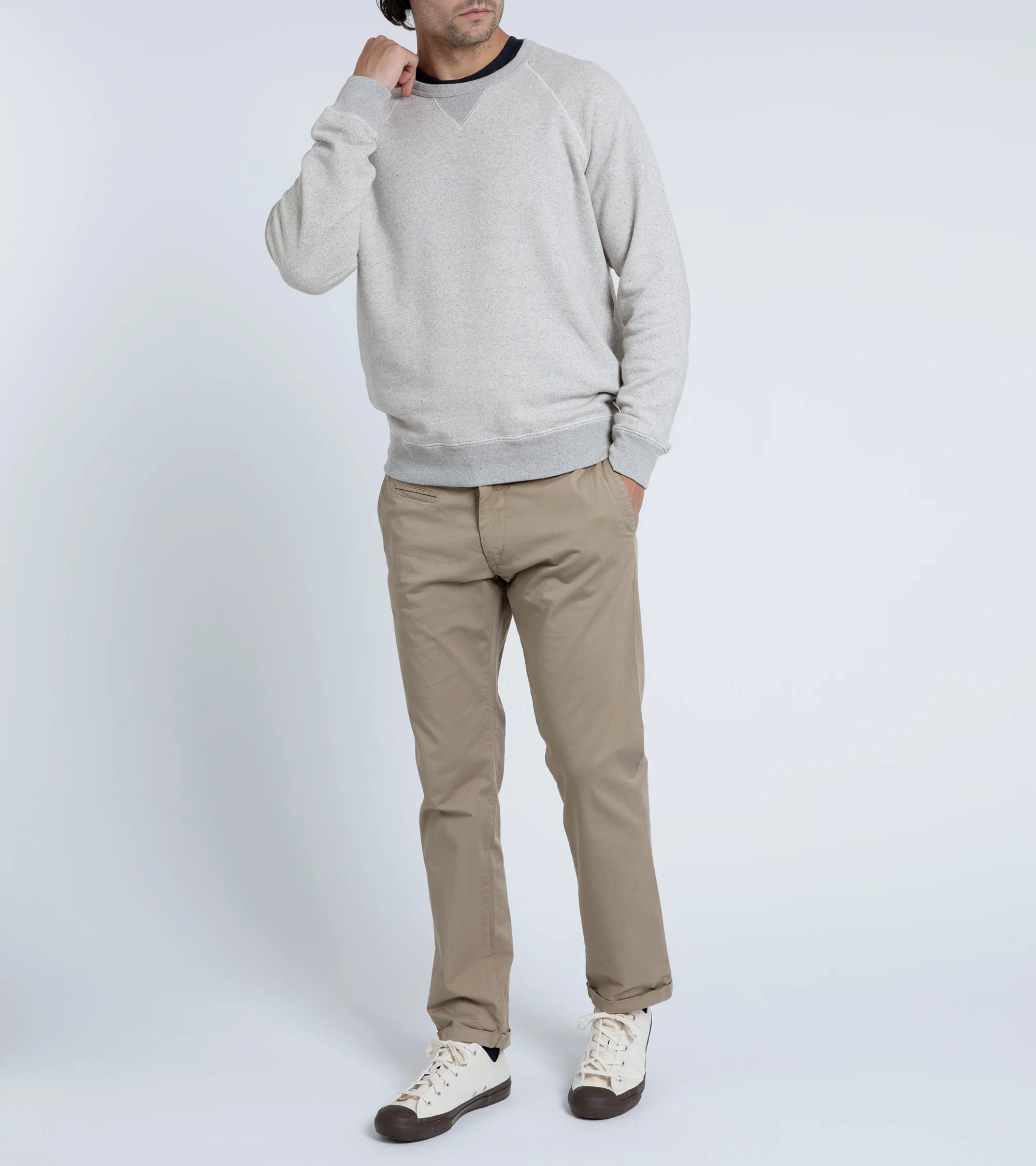 Trunk Cooper Cotton Crew Neck Sweatshirt: Grey - Image 5