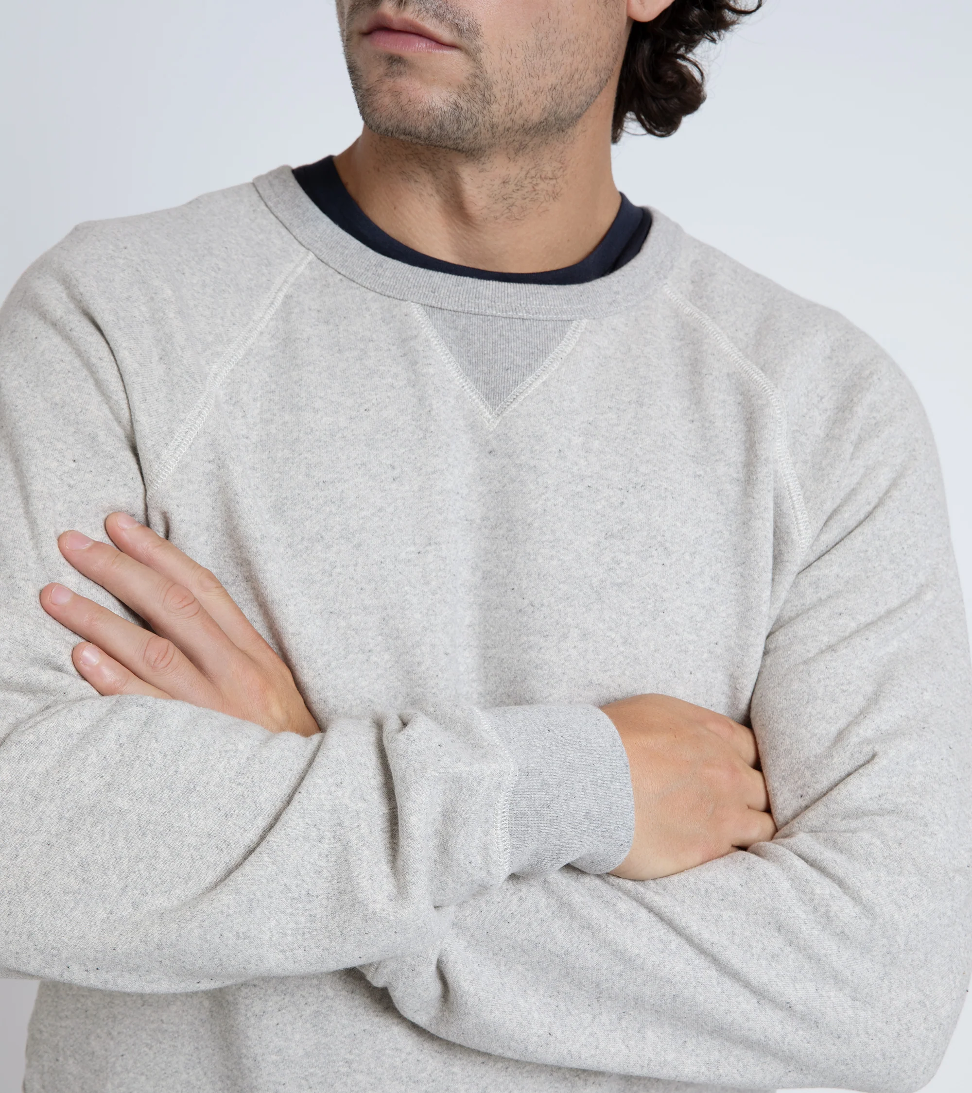 Trunk Cooper Cotton Crew Neck Sweatshirt: Grey - Image 6
