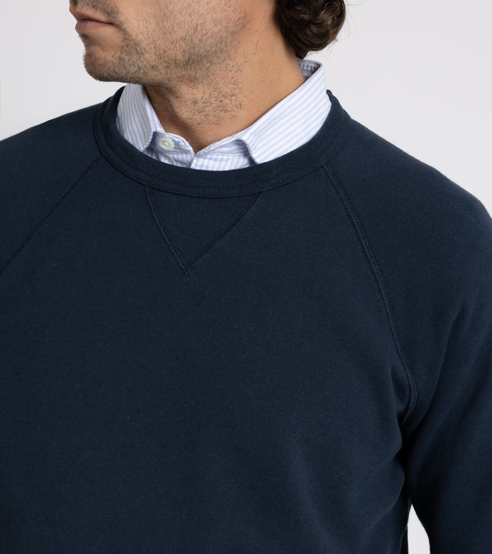 Trunk Cooper Cotton Crew Neck Sweatshirt: Navy - Image 6
