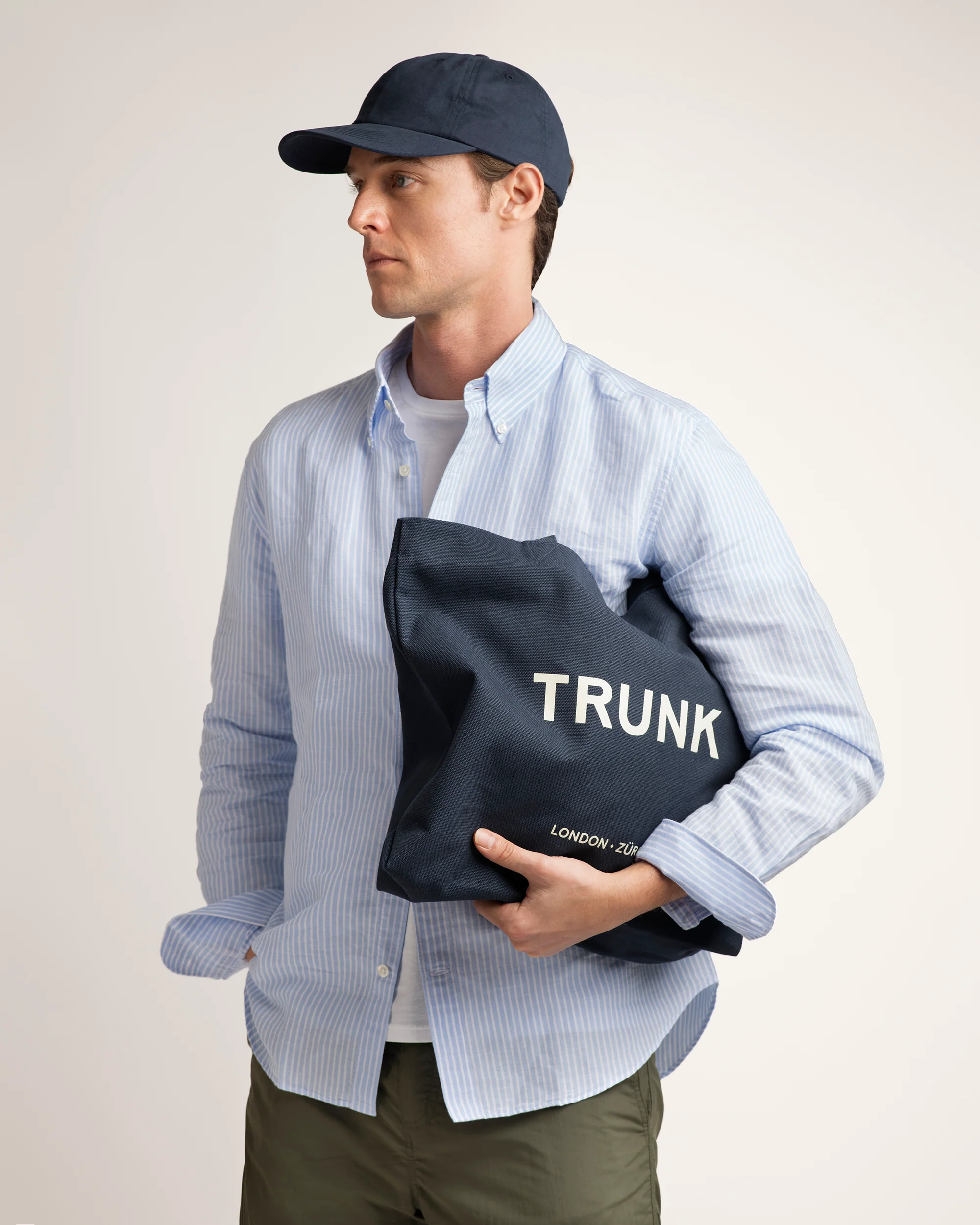 Trunk Cotton Canvas Shopper: Navy - Image 2