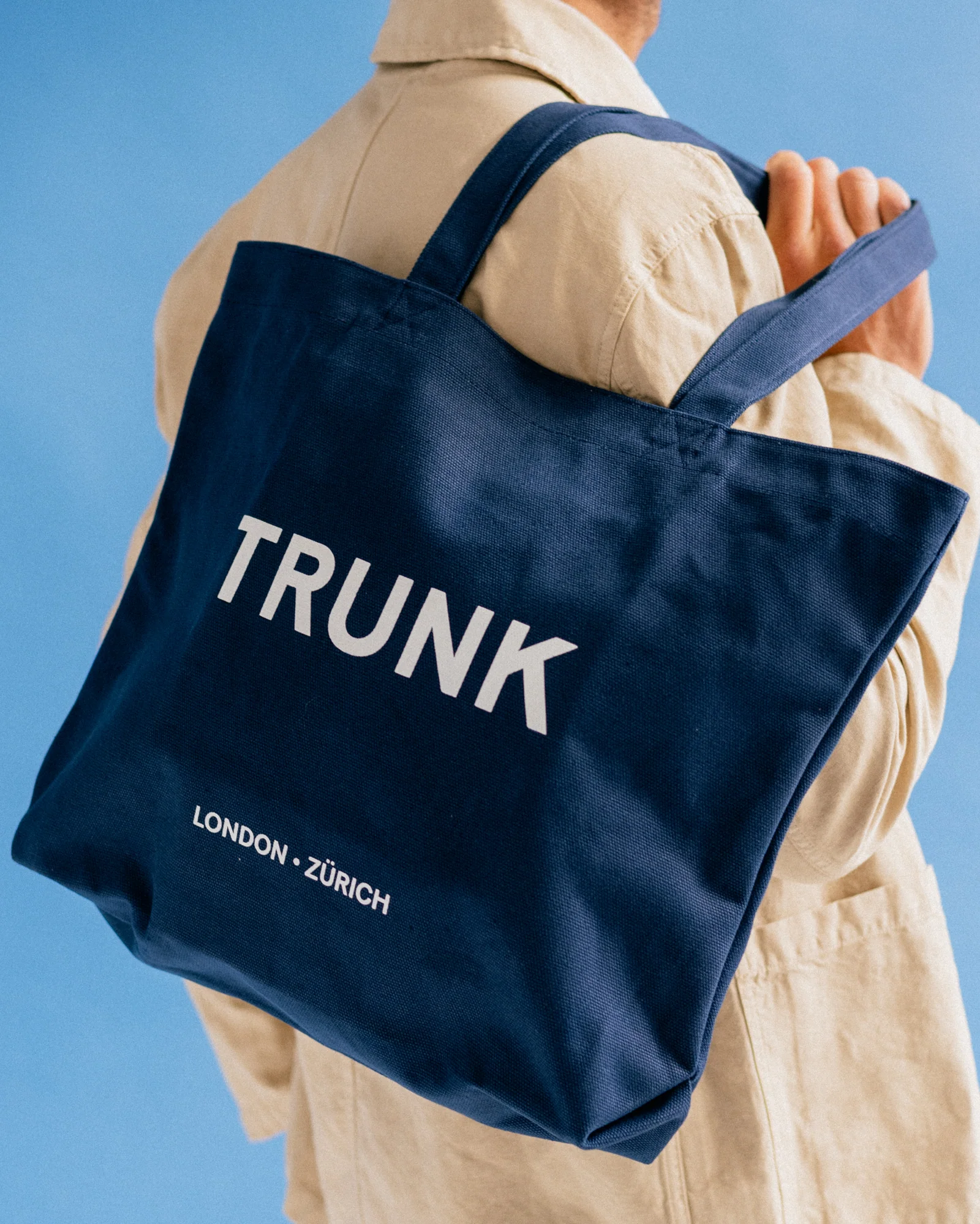 Trunk Cotton Canvas Shopper: Navy - Image 3