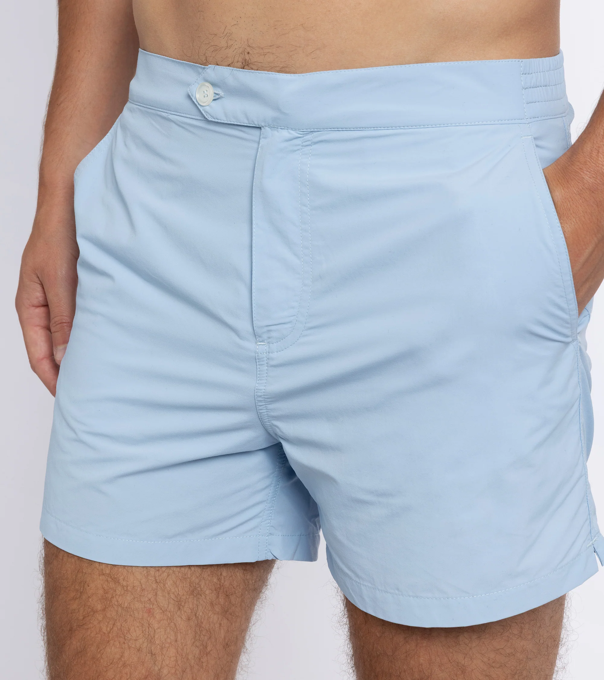 Trunk Foley Swim Shorts: Light Blue - Image 5