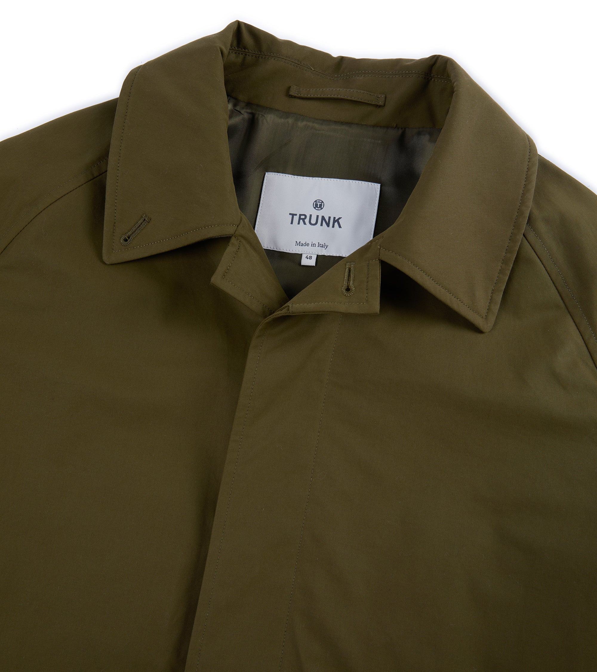 Trunk Harding Cotton Blend Raincoat: Olive - Image 4