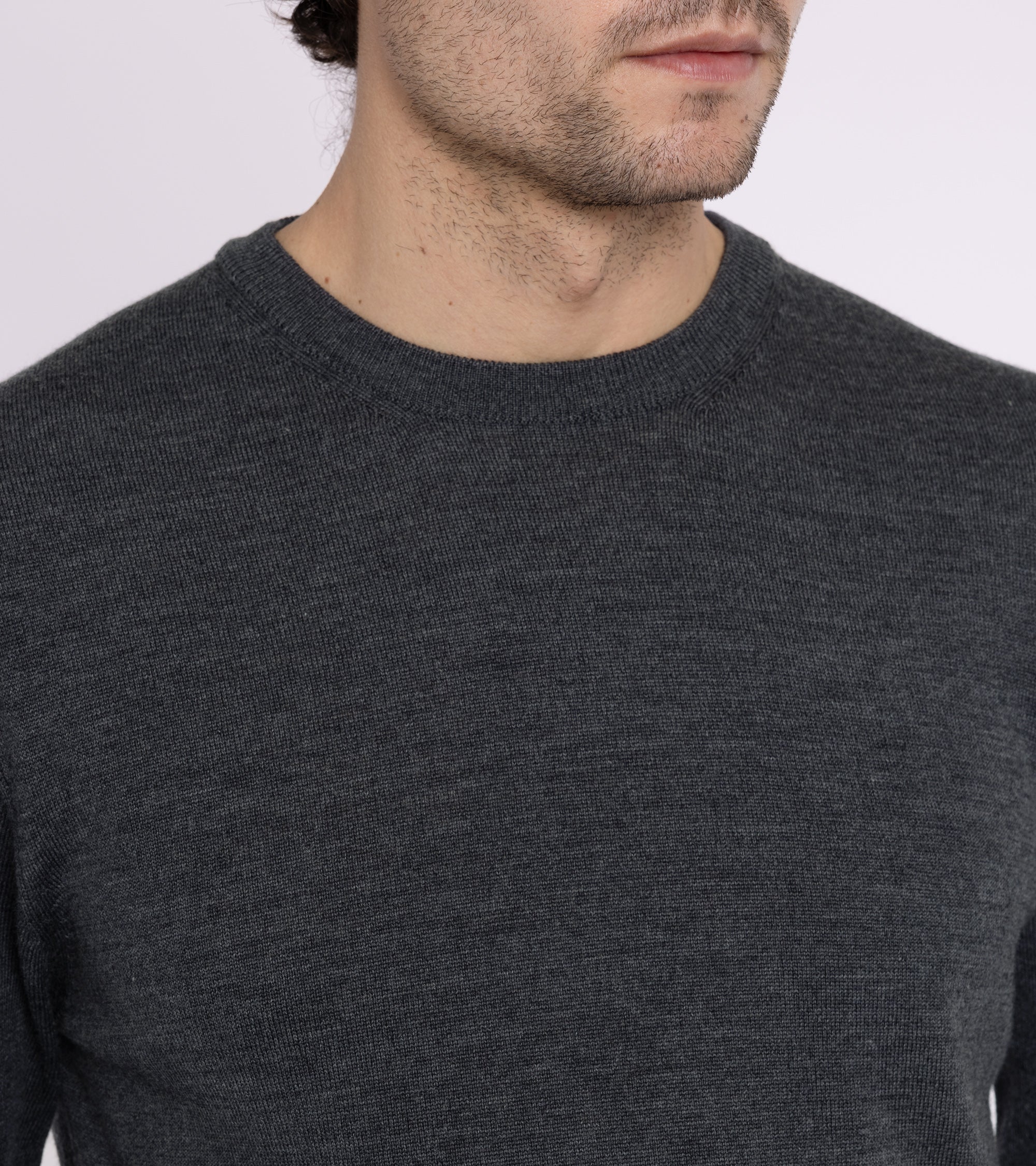 Trunk Harley Merino Crew Neck Sweater: Dark Grey - Image 6