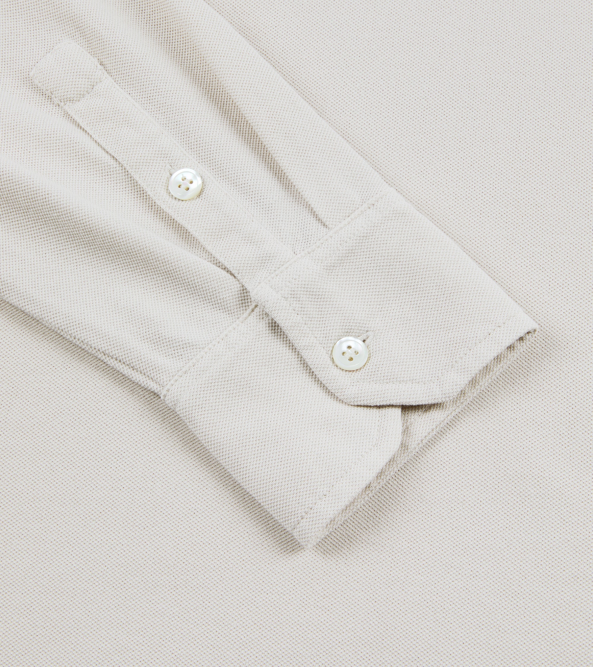 Trunk Moxon Long Sleeve Polo Shirt: Cream - Image 4