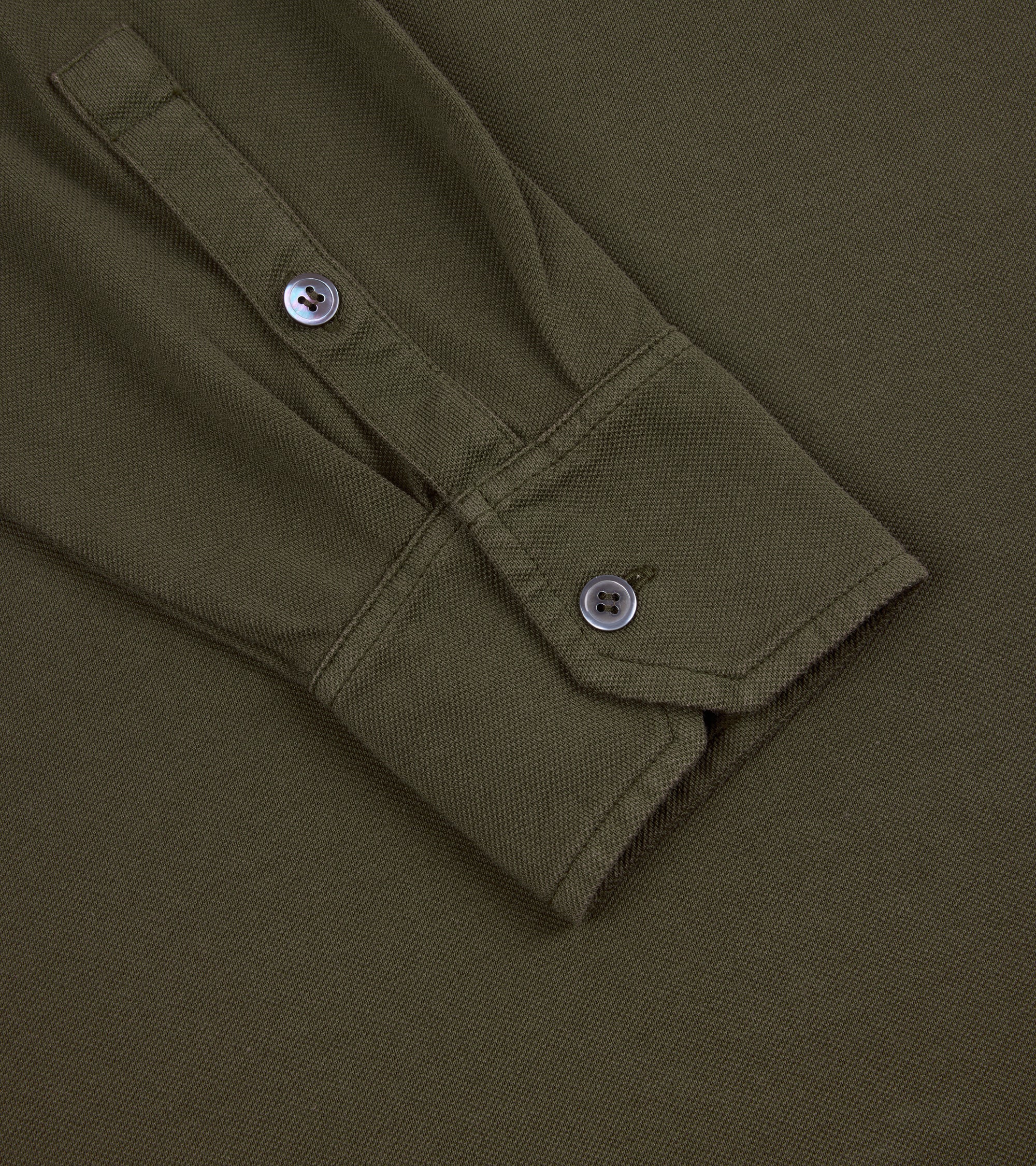 Trunk Moxon Long Sleeve Polo Shirt: Olive Moss - Image 5