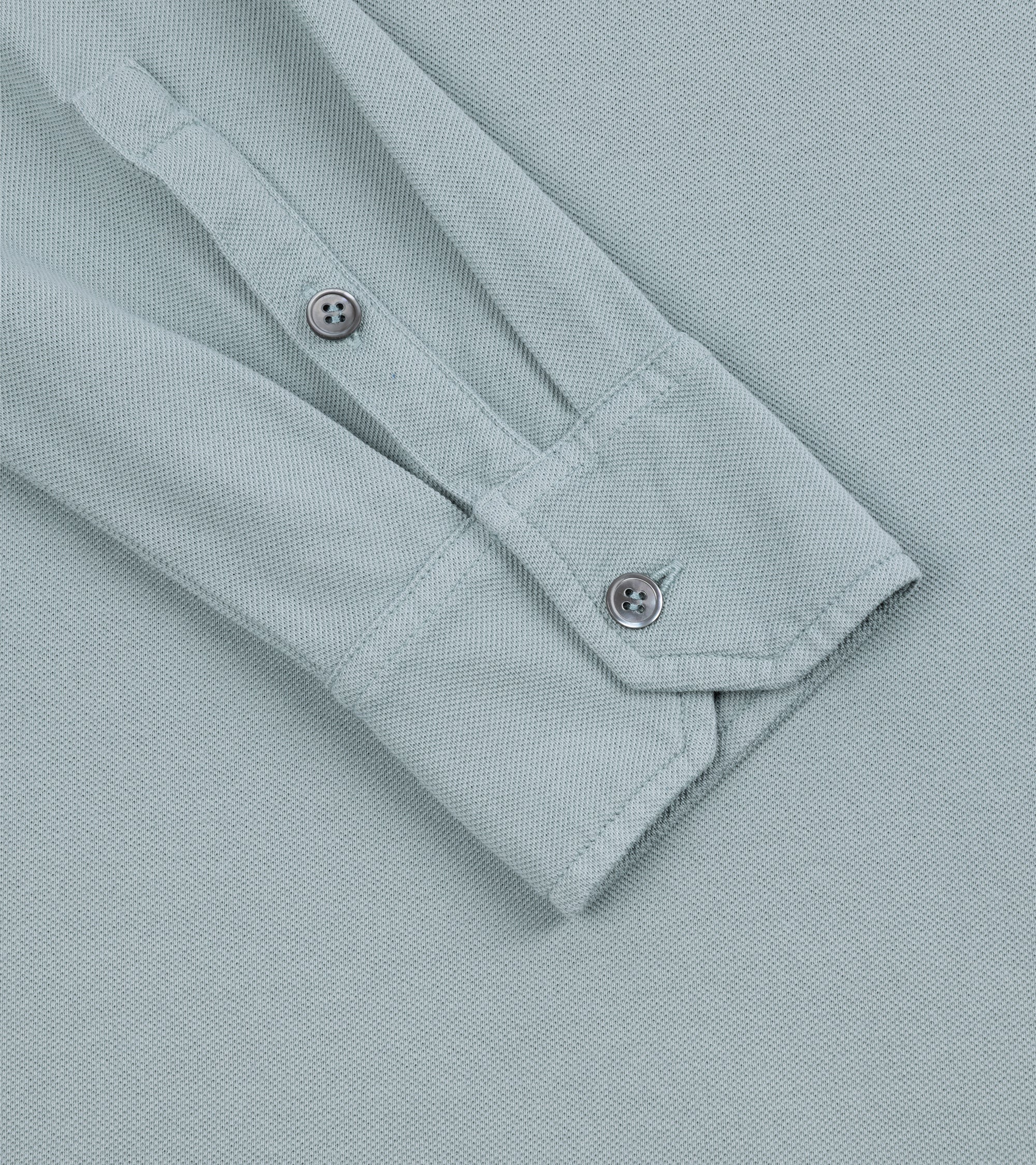 Trunk Moxon Long Sleeve Polo Shirt: Slate Blue - Image 4
