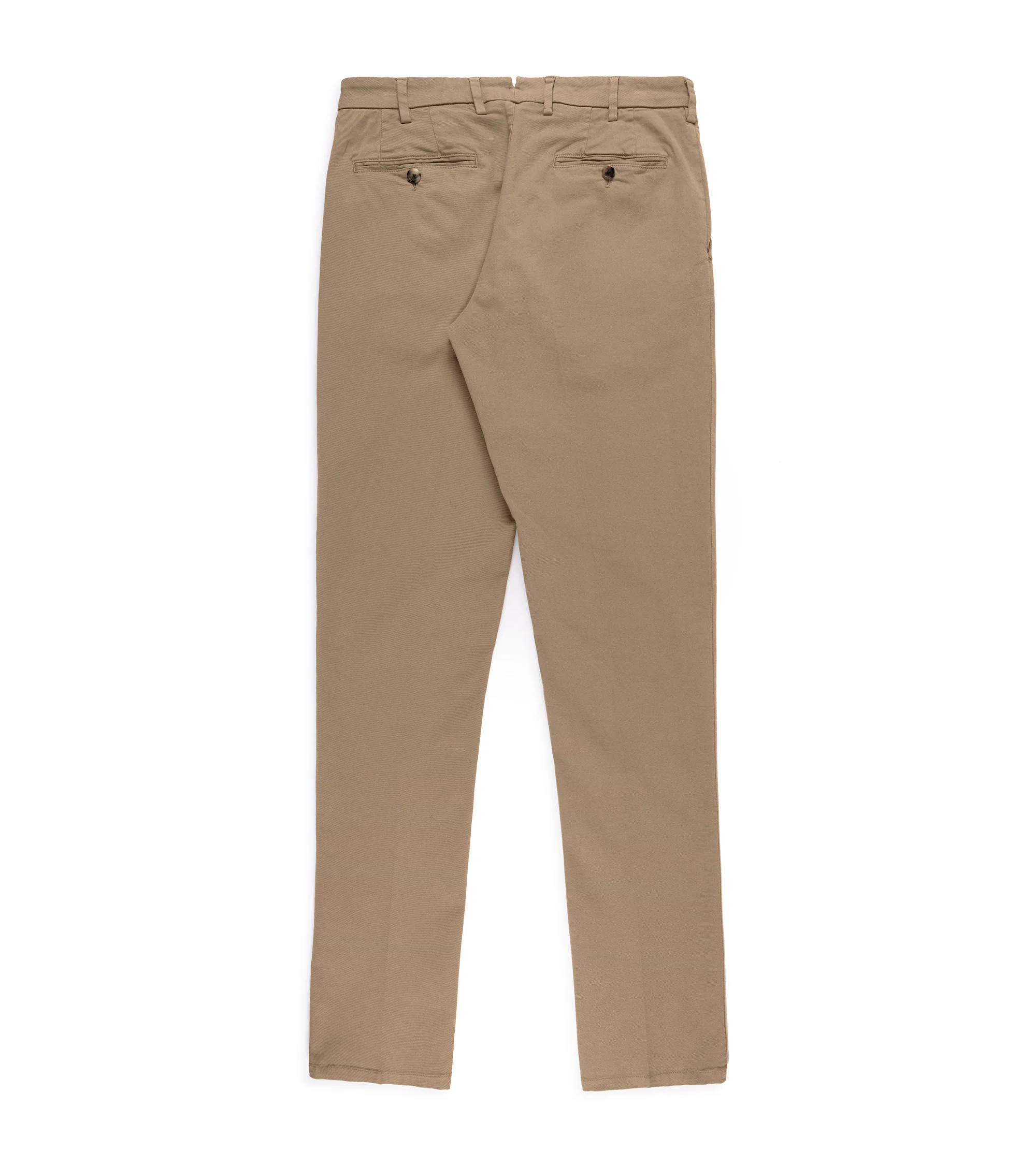 Trunk Palmer Flat Front Cotton Twill Trousers: Dark Beige - Image 4