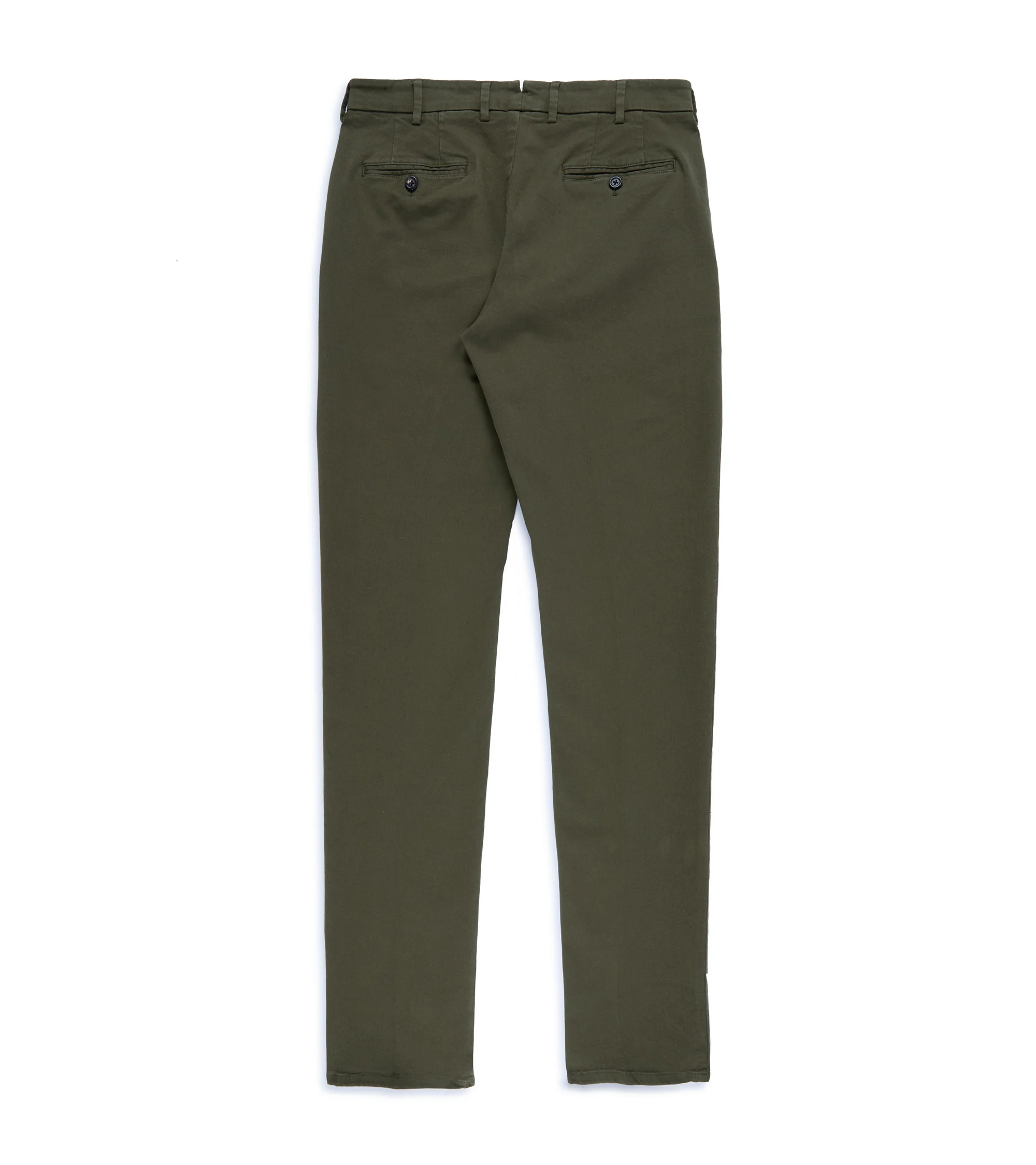 Trunk Palmer Flat Front Cotton Twill Trousers: Olive - Image 4