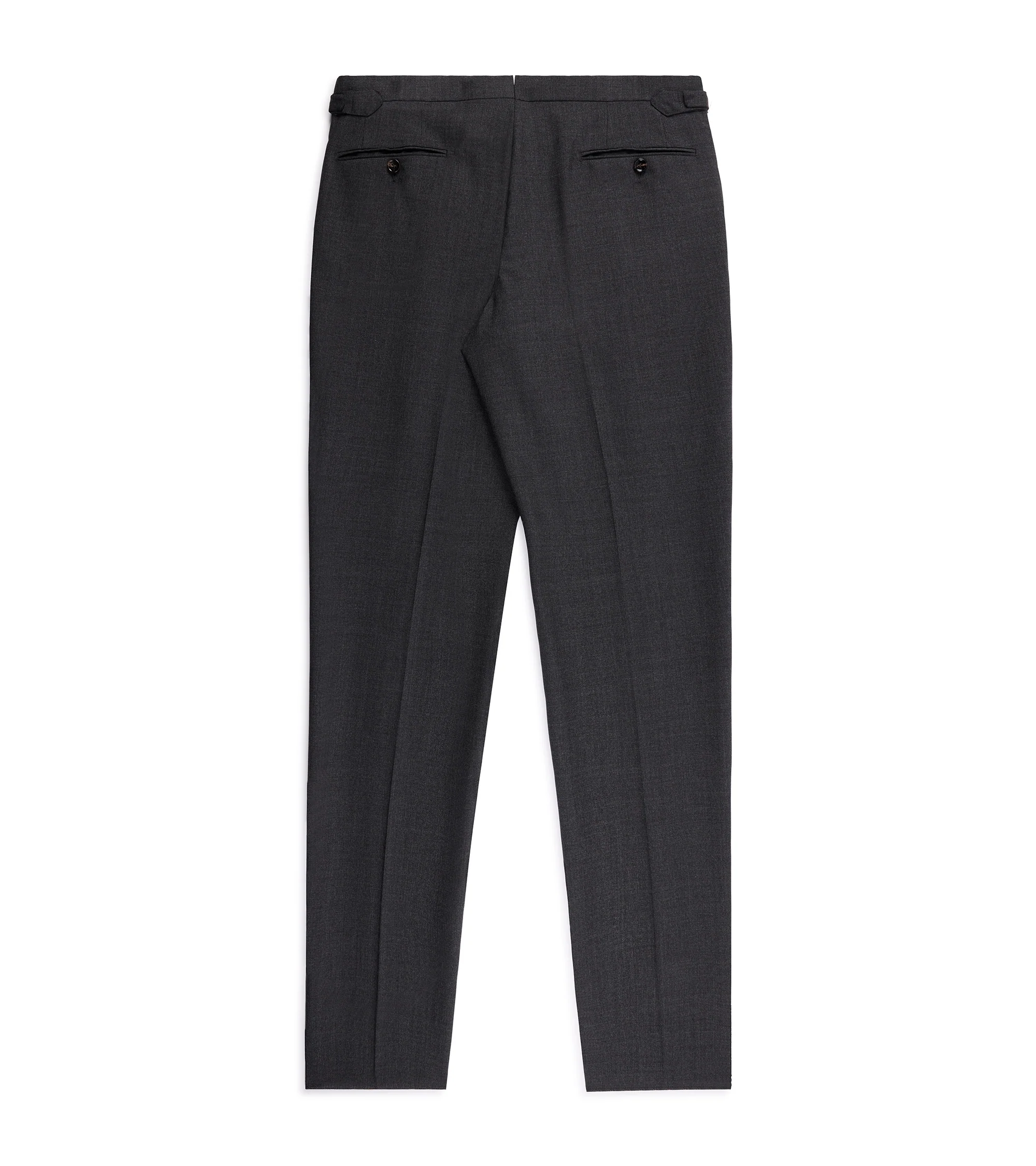 Trunk Warwick High Twist Wool Pleated Suit Trousers: Grey - Image 3