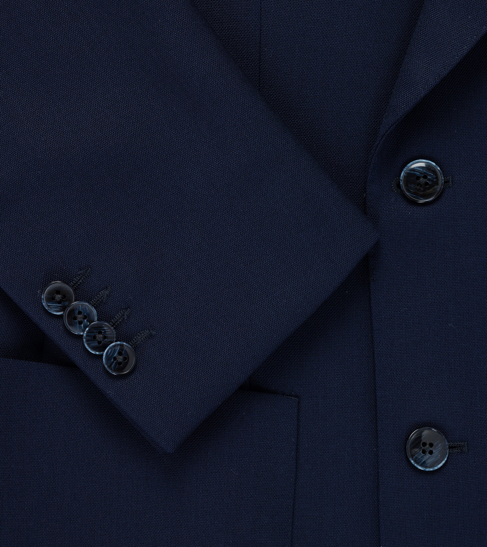 Trunk Webb Tropical Wool Double Breasted Jacket: Navy - Image 4