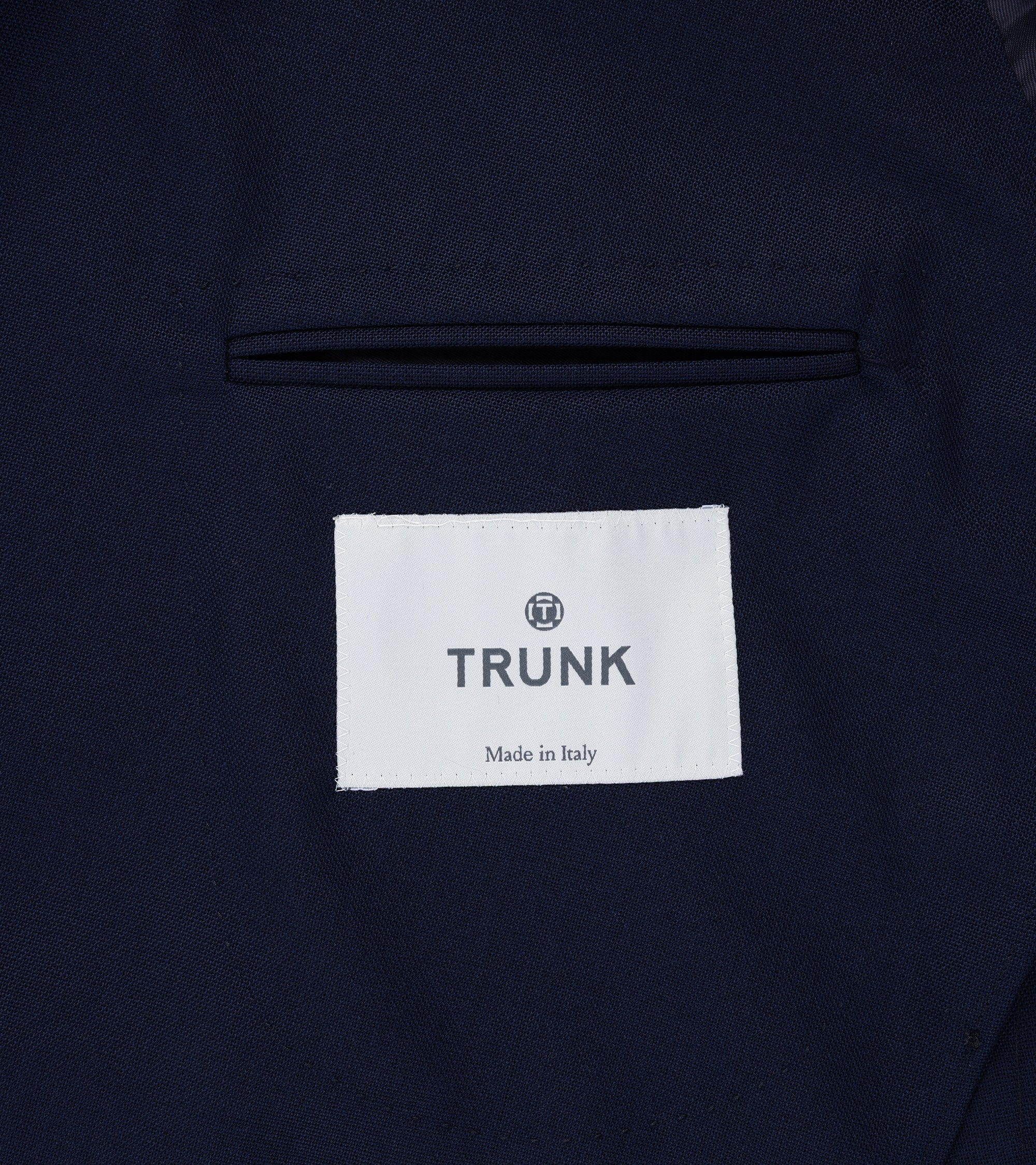Trunk Webb Tropical Wool Double Breasted Jacket: Navy - Image 5