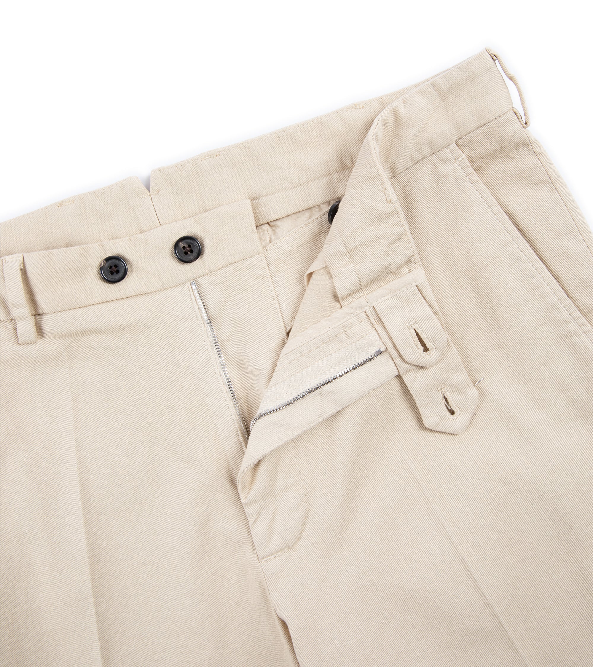 Trunk Palmer Flat Front Cotton Twill Trousers: Sand - Image 4