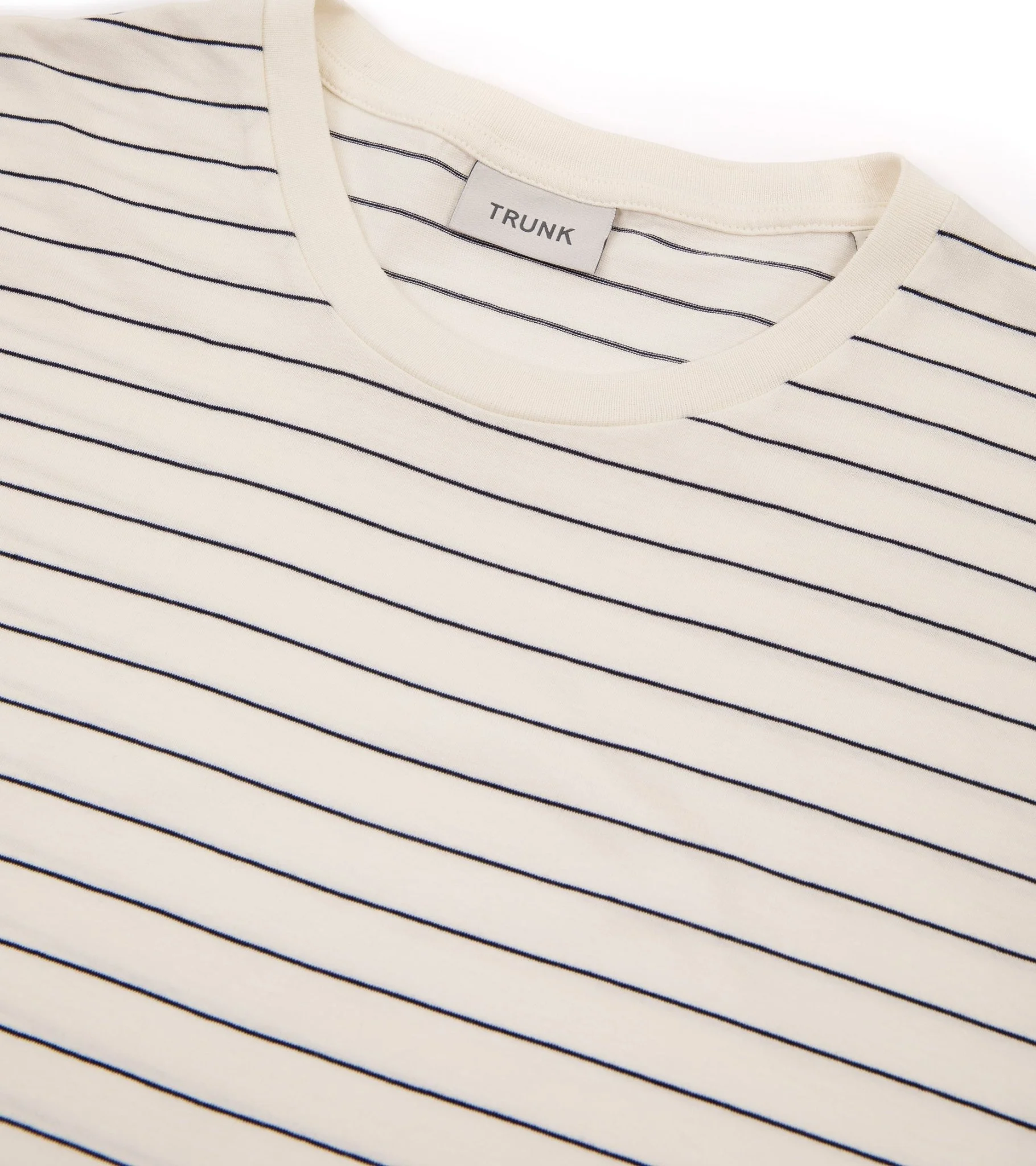 Trunk York Organic Cotton Fine Stripe T-Shirt: Ecru - Image 5