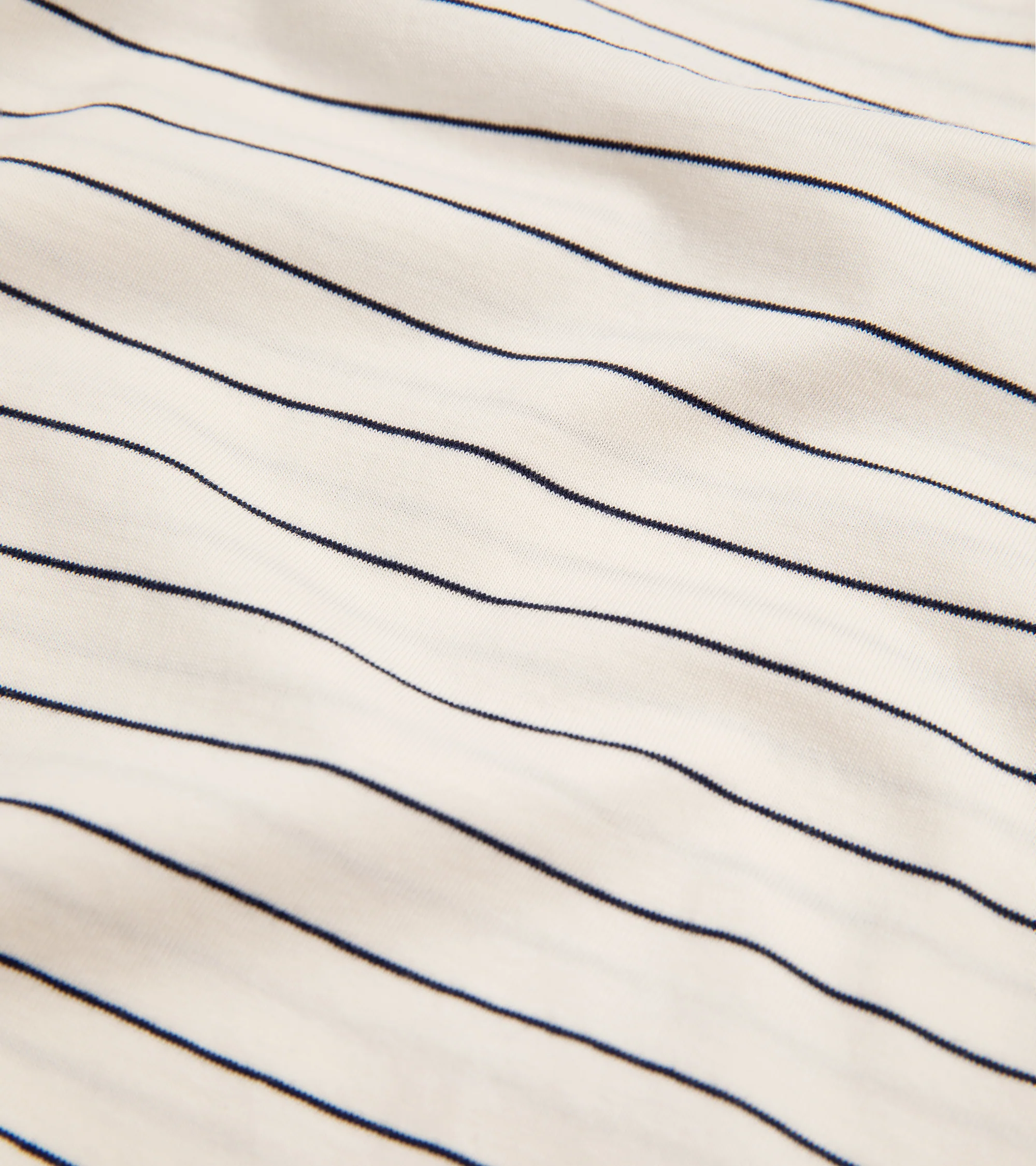 Trunk York Organic Cotton Fine Stripe T-Shirt: Ecru - Image 6