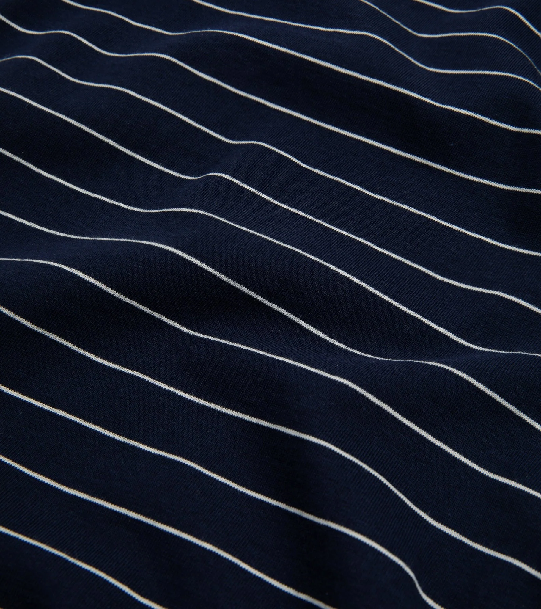 Trunk York Organic Cotton Fine Stripe T-Shirt: Navy - Image 6